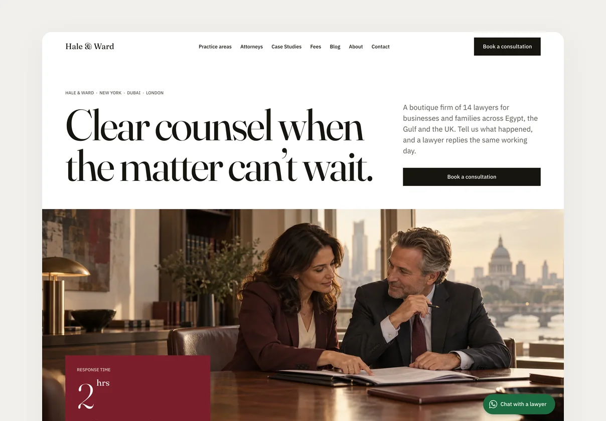 Hale and Ward Law Firm Website Template