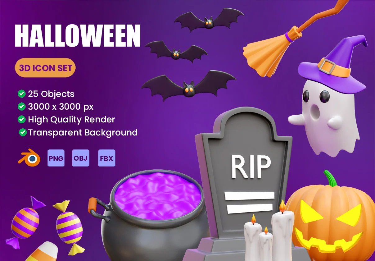 Halloween 3D Icon Illustrations