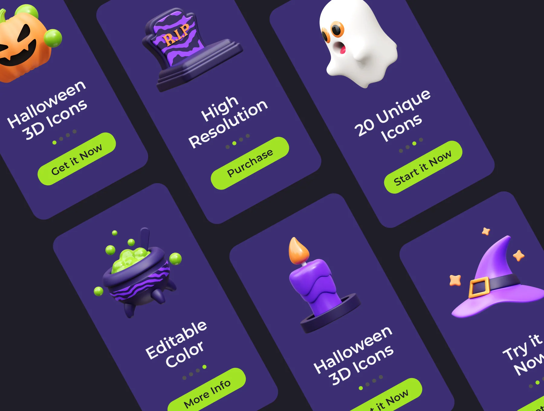 Halloween 3D Icons Pack 5