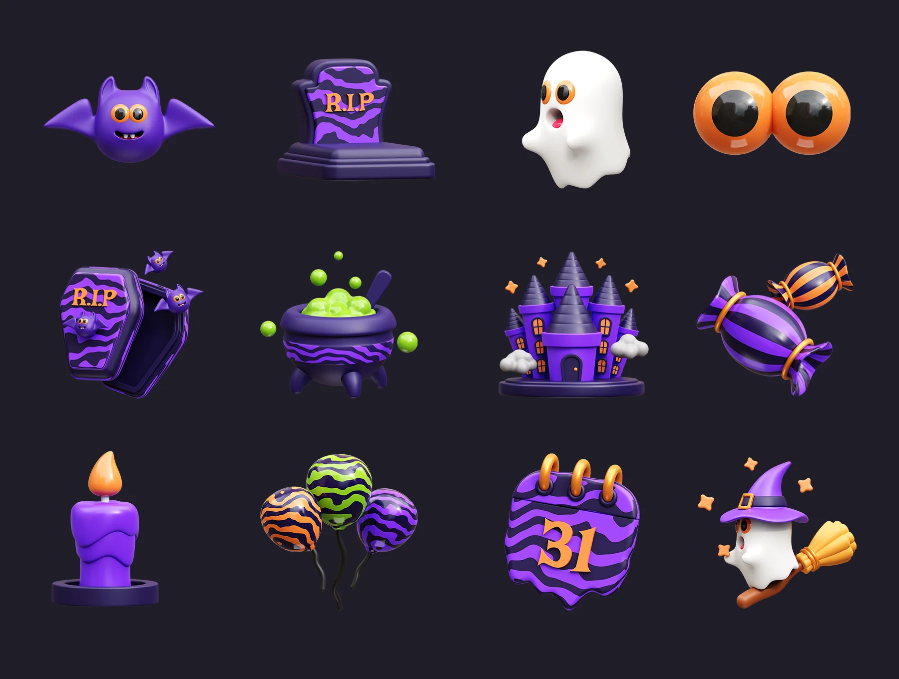 Halloween 3D Icons Pack 7