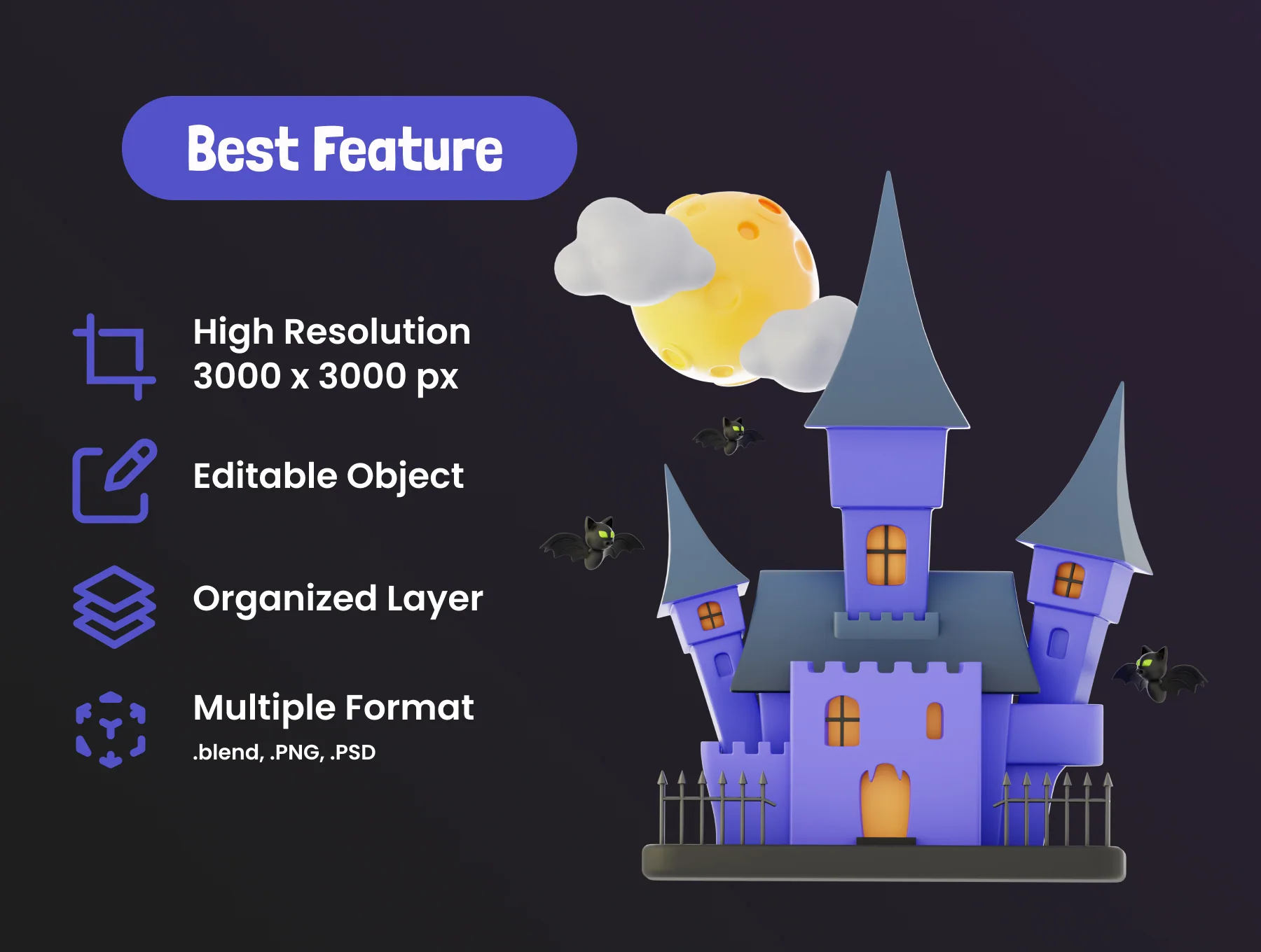 Halloween 3d Ilustration and Icon 3