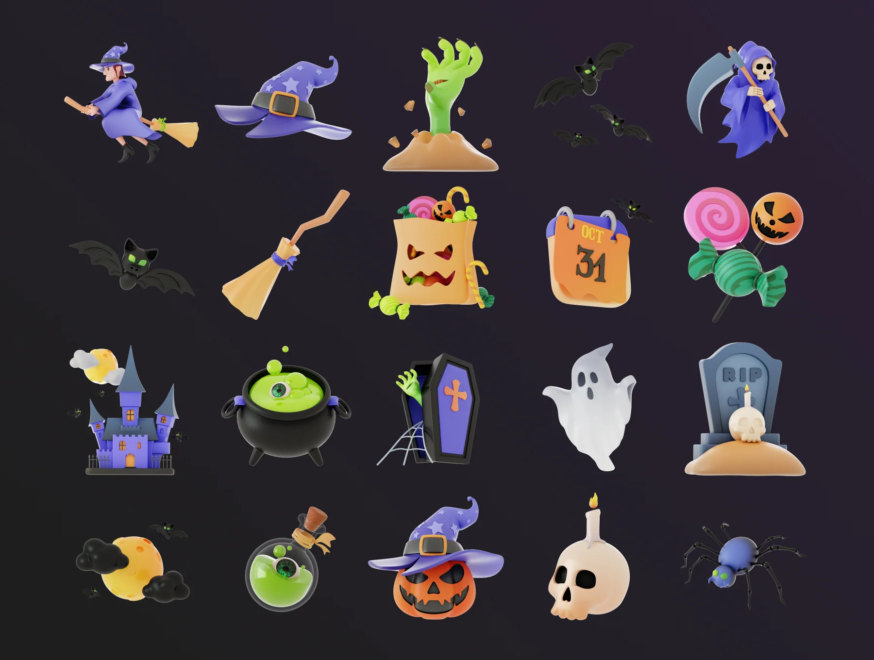 Halloween 3d Ilustration and Icon 6