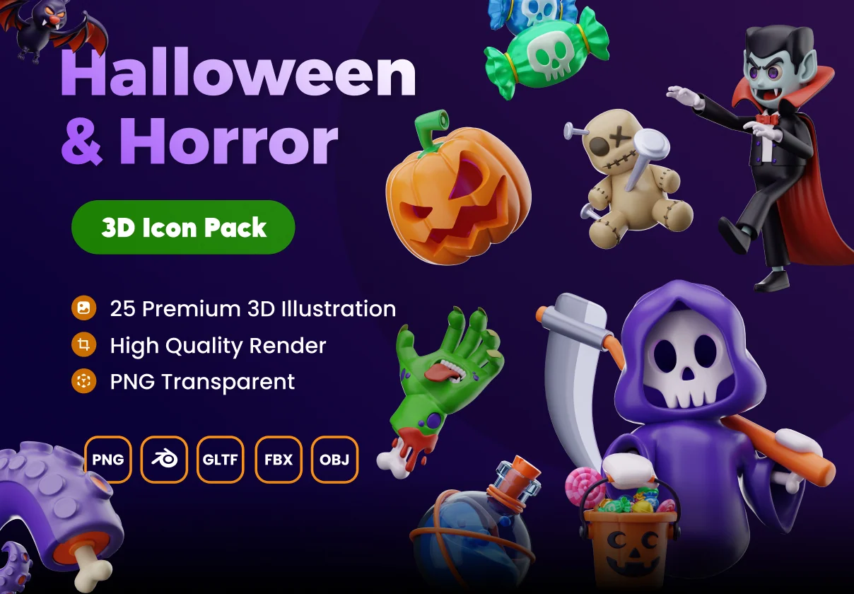 Halloween and Horror 3D Icon Pack