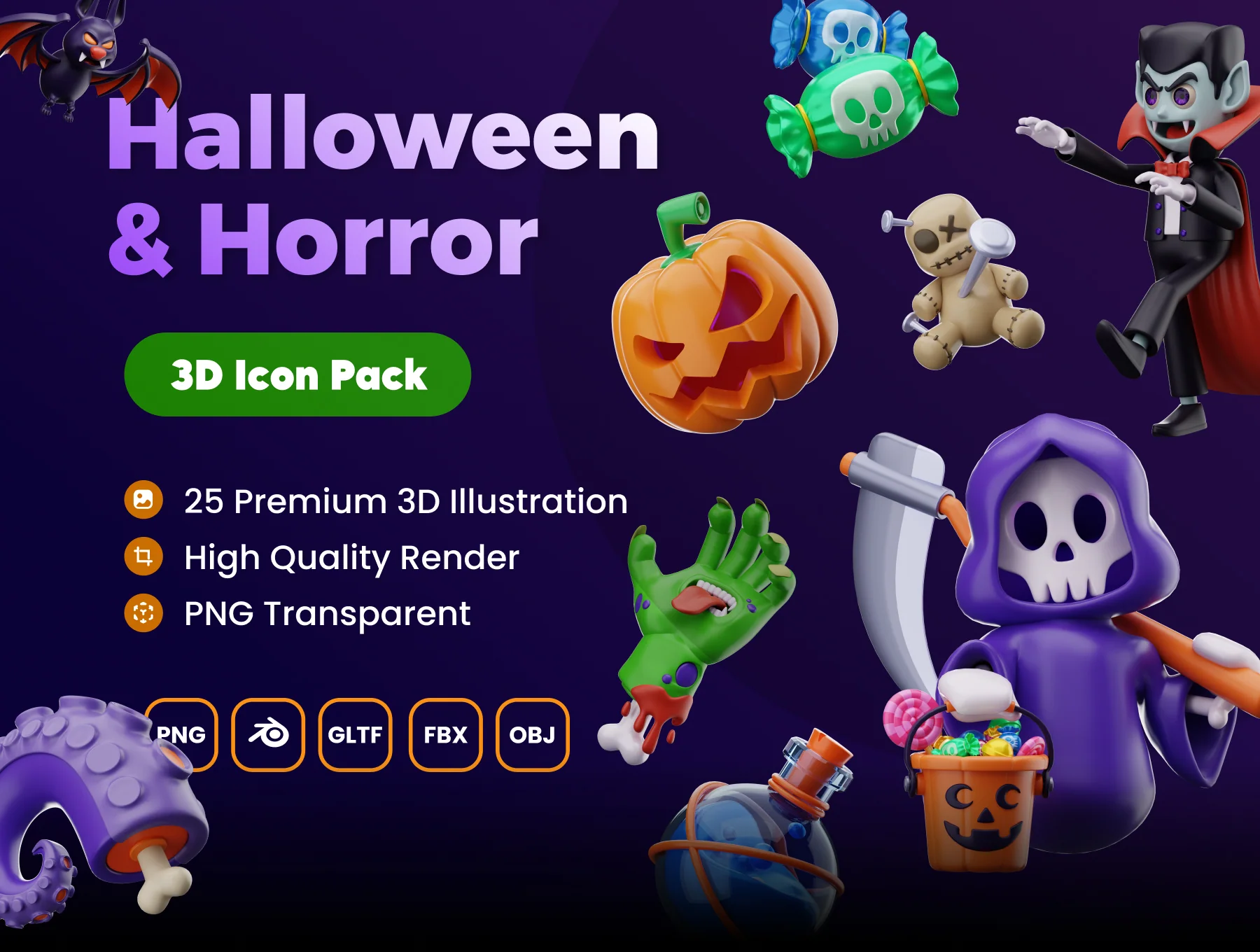 Halloween and Horror 3D Icon Pack