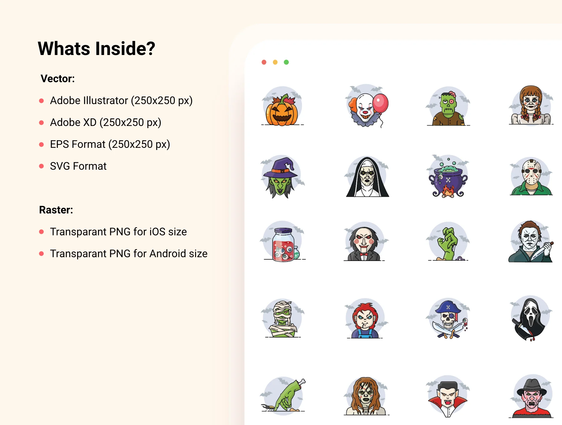 Halloween & Horror Character Icon Set 3