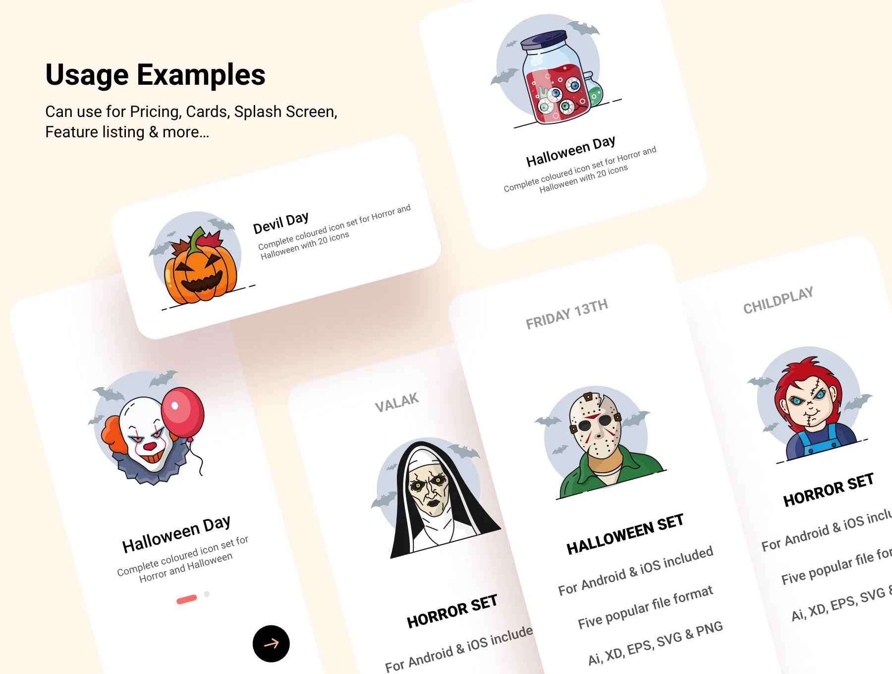 Halloween & Horror Character Icon Set 4