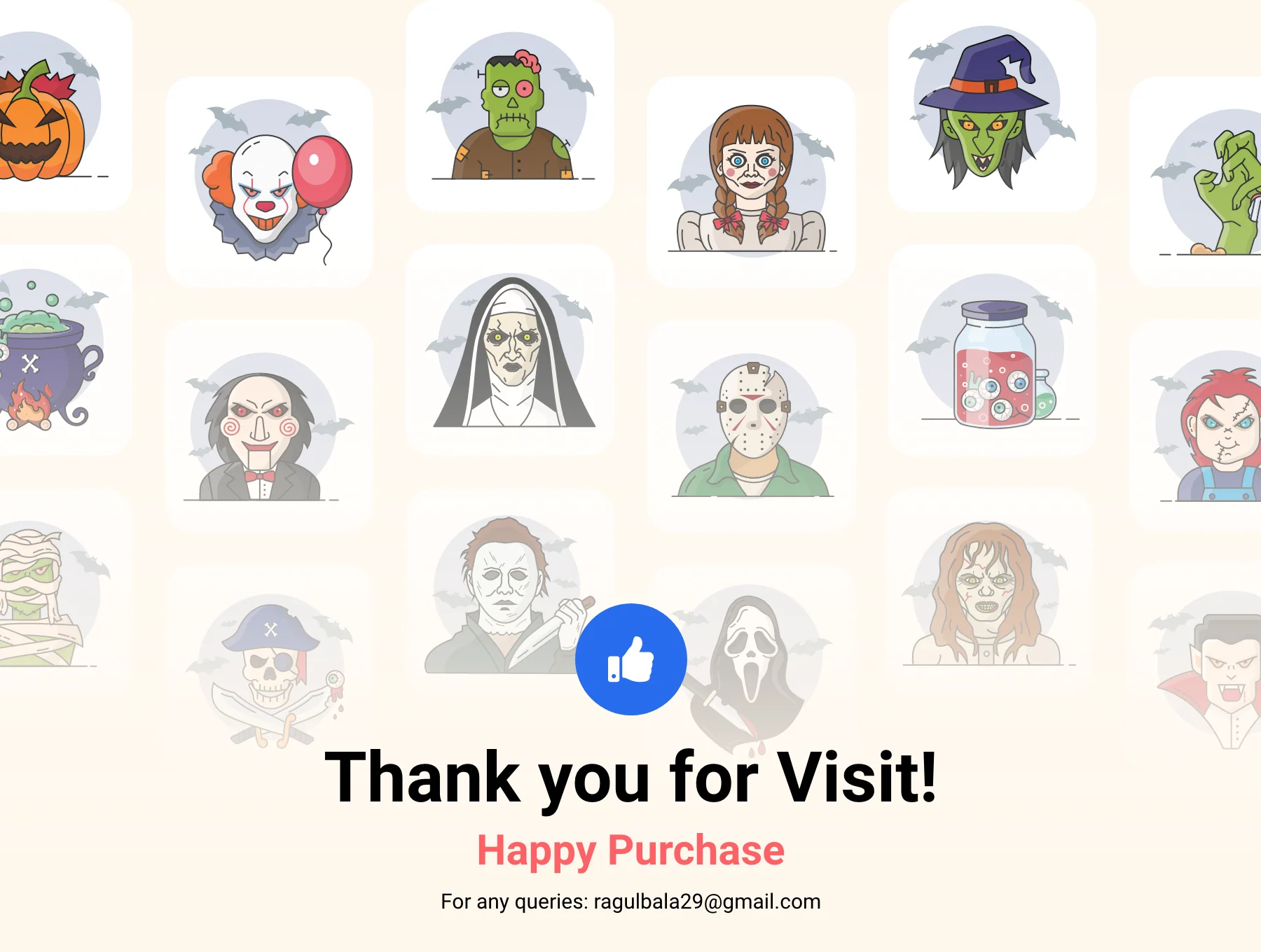 Halloween & Horror Character Icon Set 6