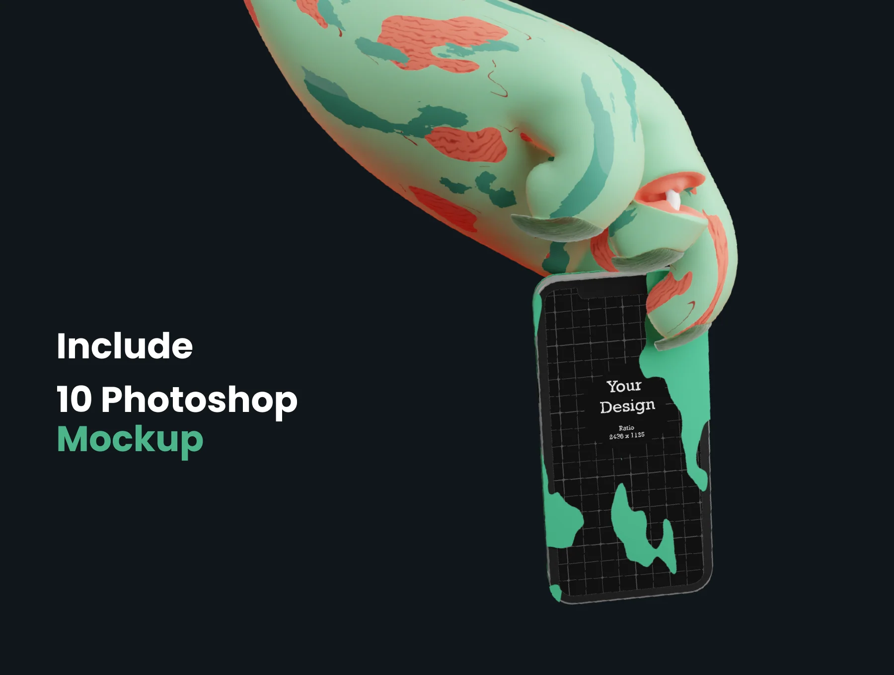 3D Halloween hands mockup 2