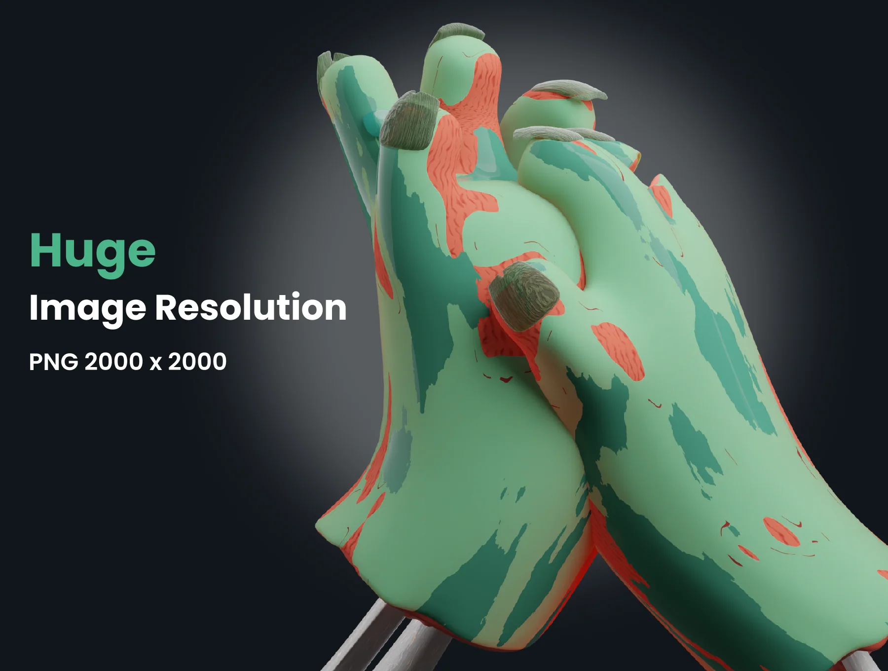 3D Halloween hands mockup 3