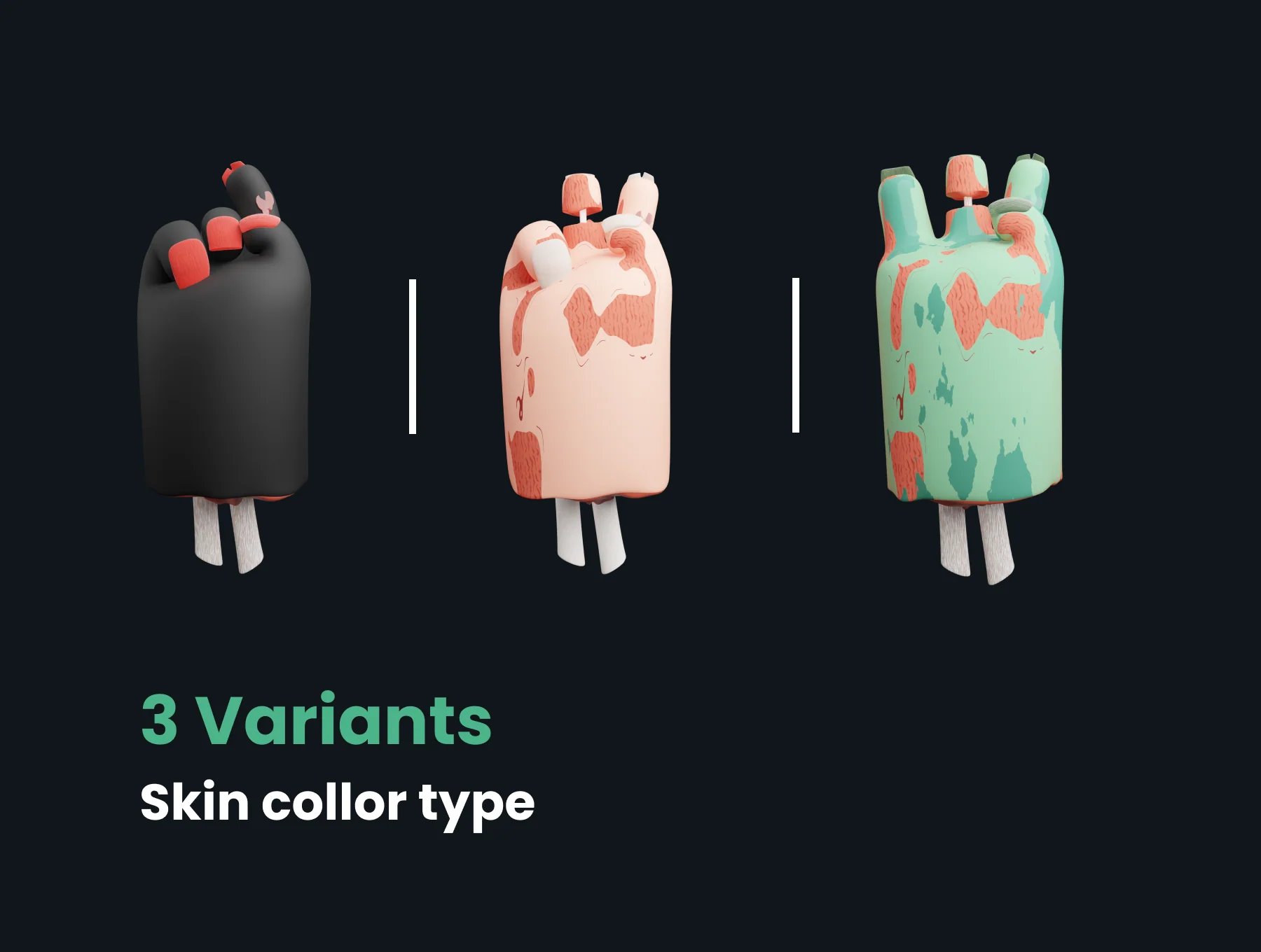 3D Halloween hands mockup 5