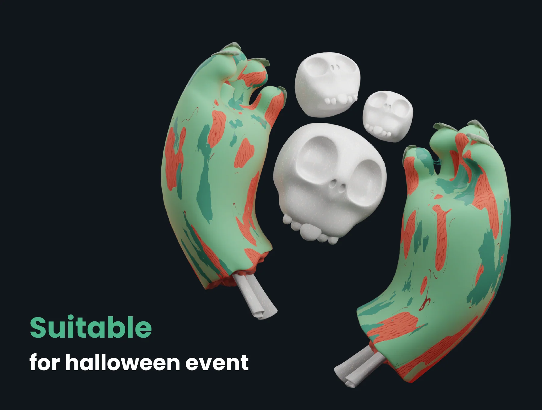 3D Halloween hands mockup 6
