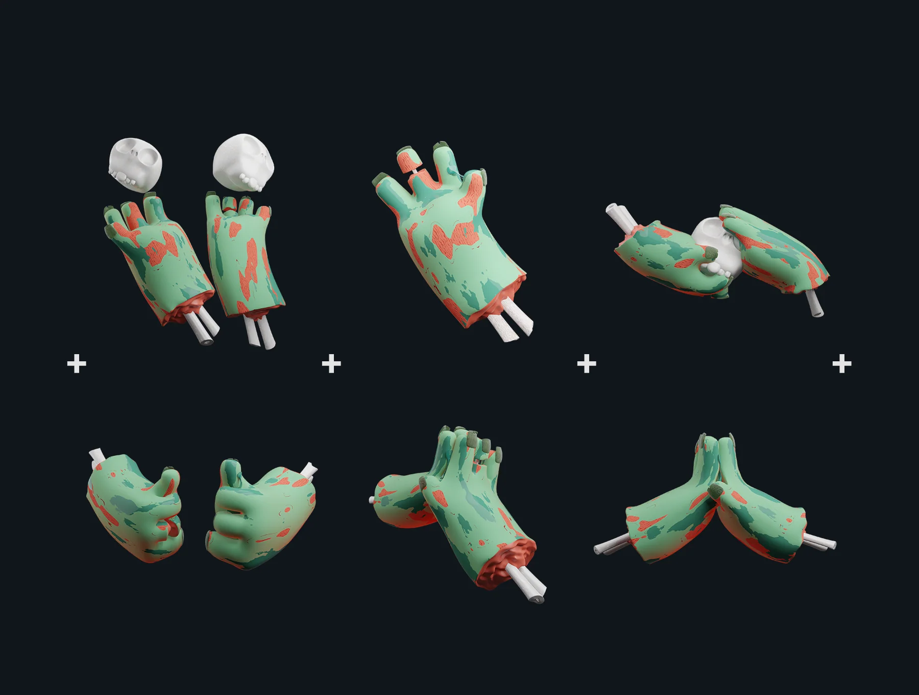3D Halloween hands mockup 7