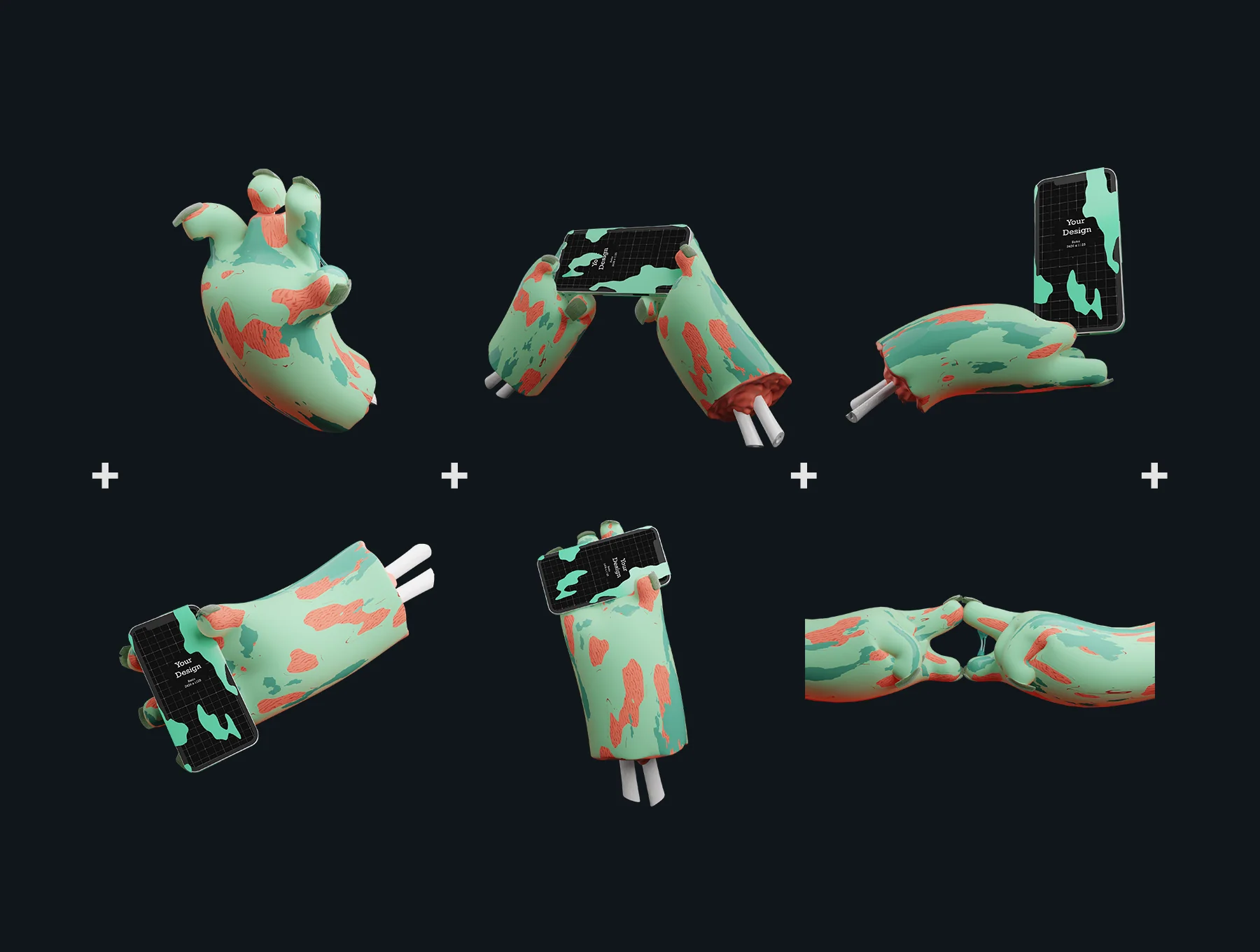 3D Halloween hands mockup 8