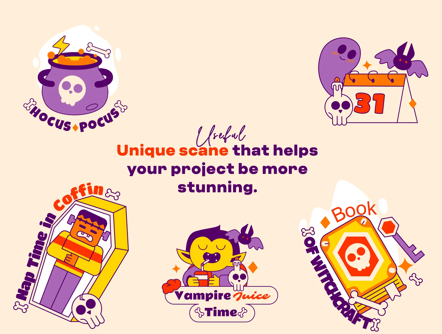 Halloween Sticker Illustration 2