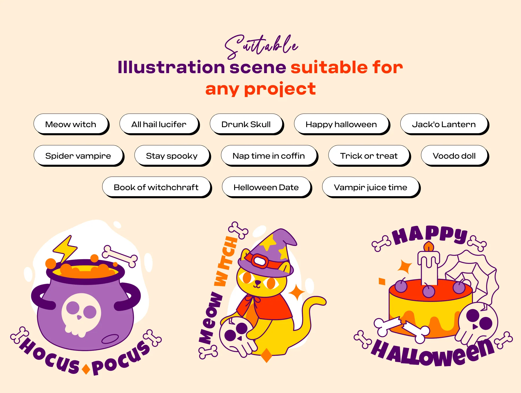 Halloween Sticker Illustration 4