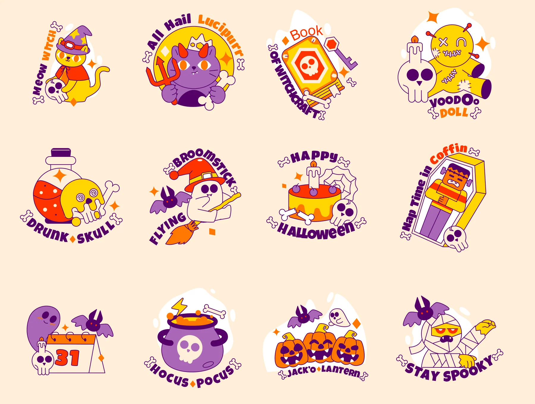 Halloween Sticker Illustration 7