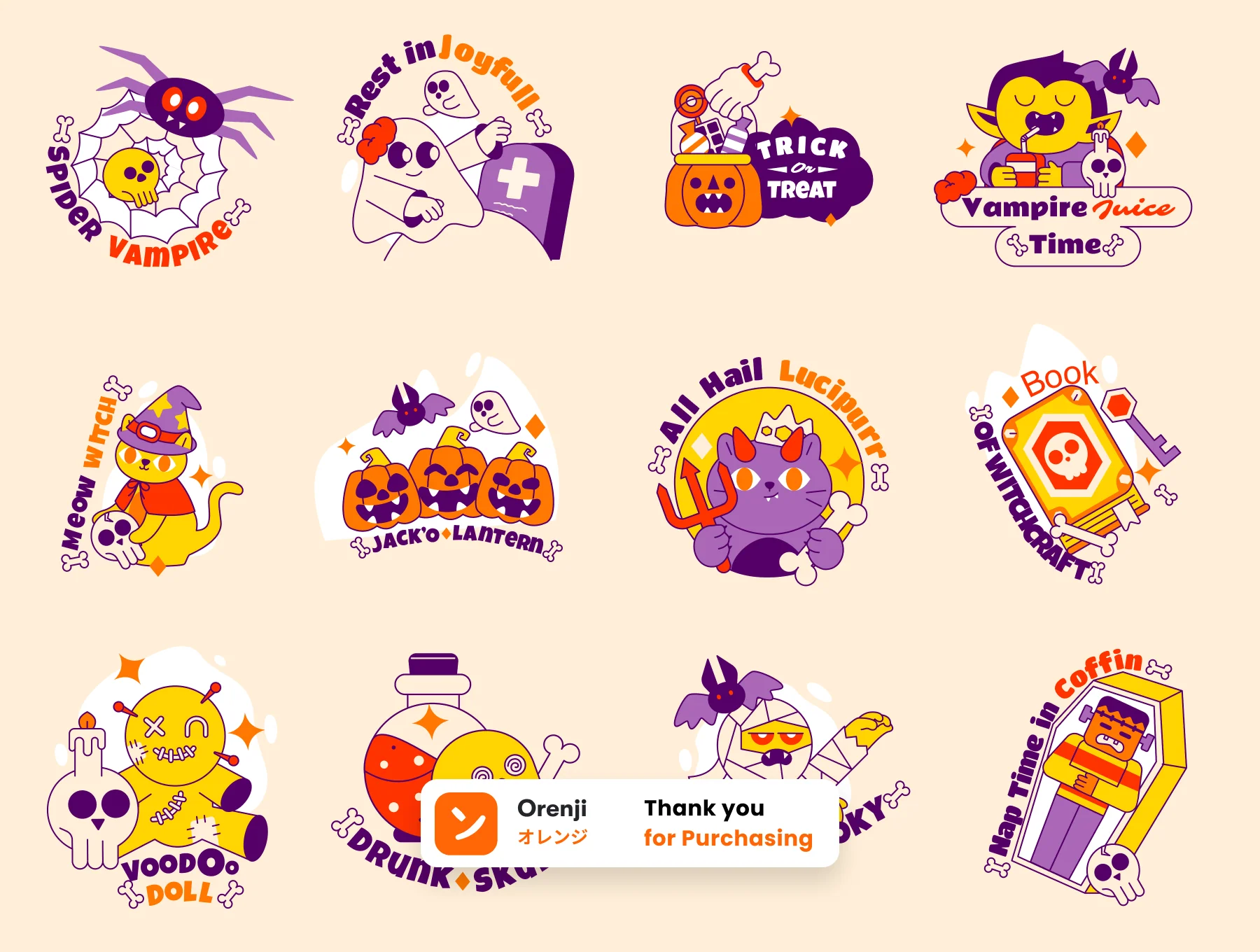 Halloween Sticker Illustration 8