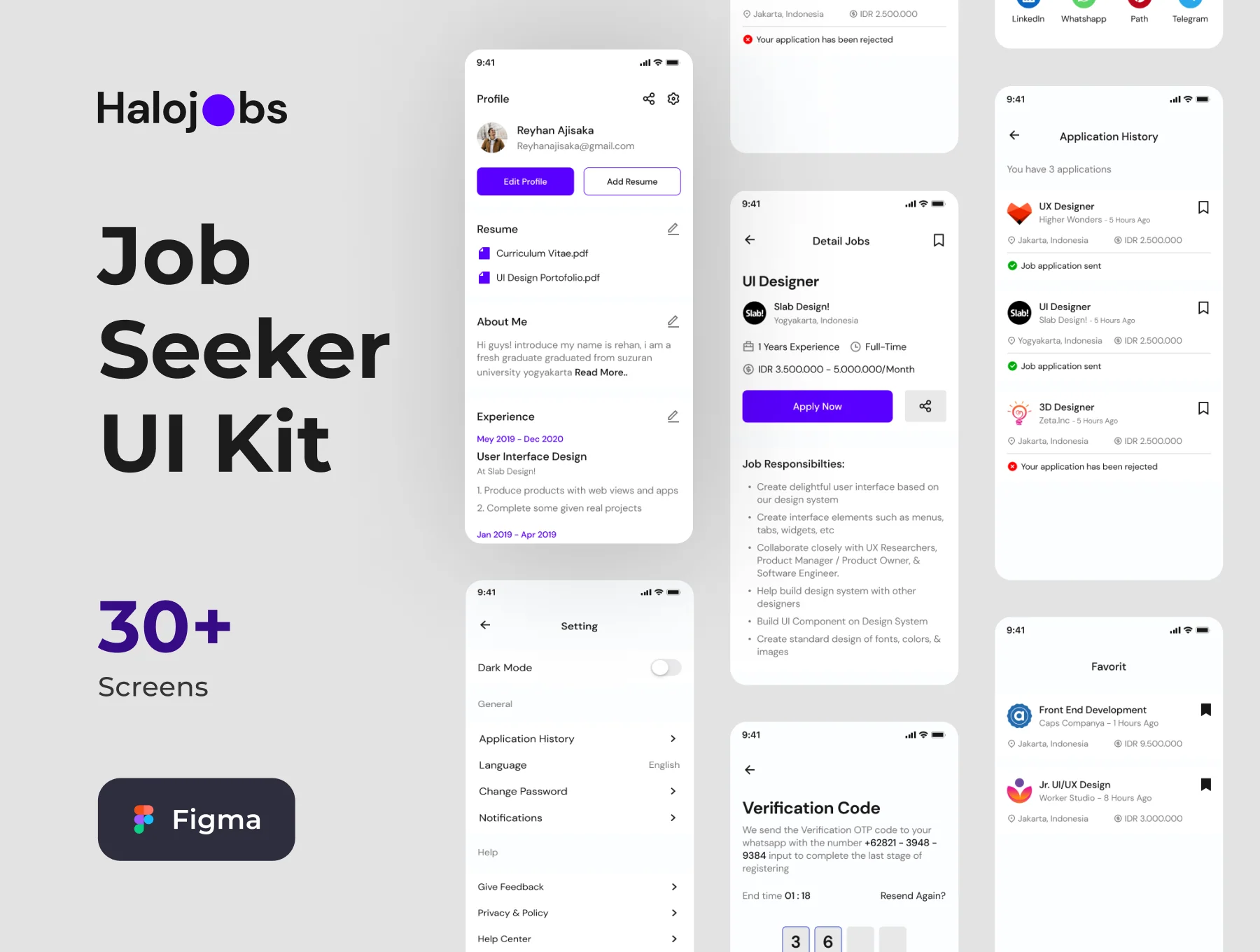 Halojobs - Jobseeker Ui Kit