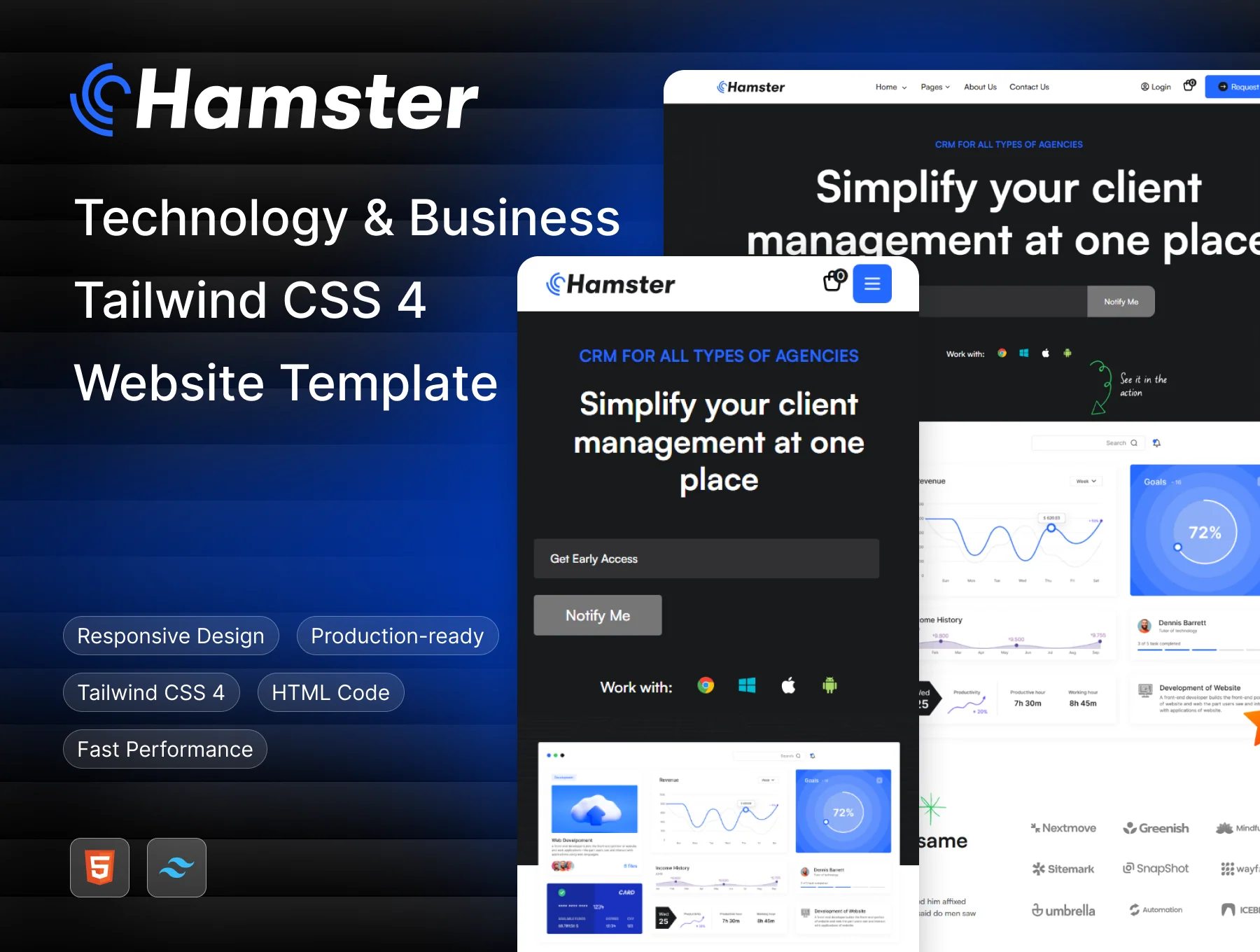Hamster - Technology & Business Tailwind CSS 4 Template