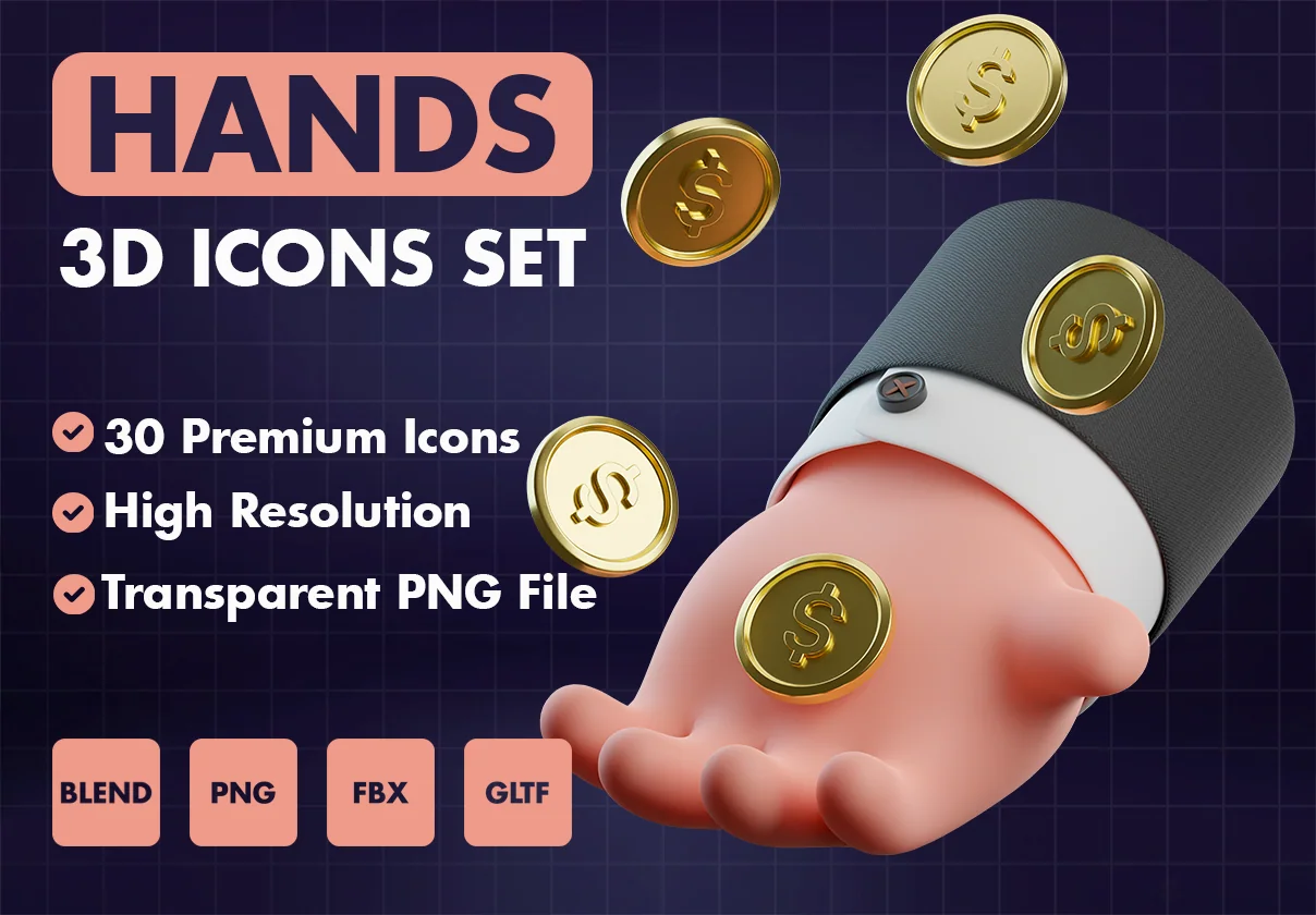 HAND 3D icons pack