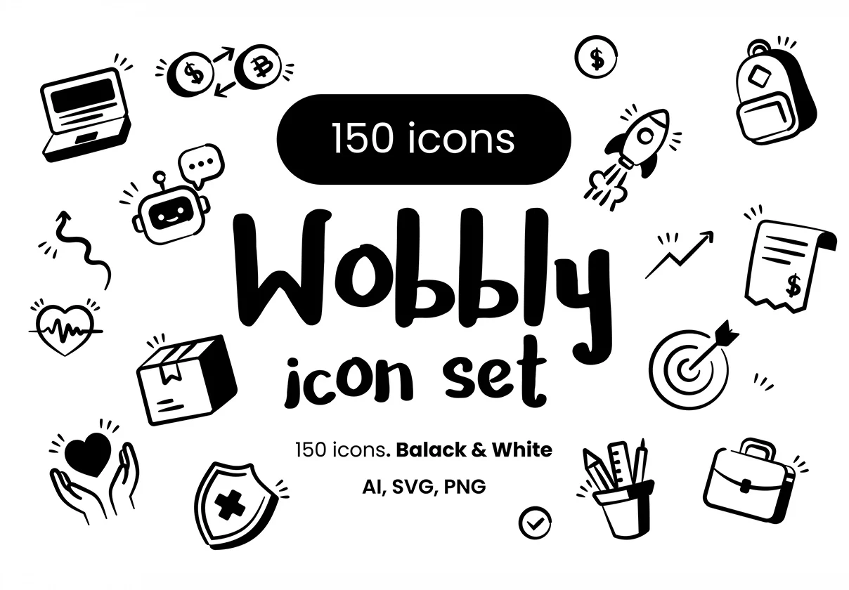 Hand-Drawn Doodle Icons Bundle