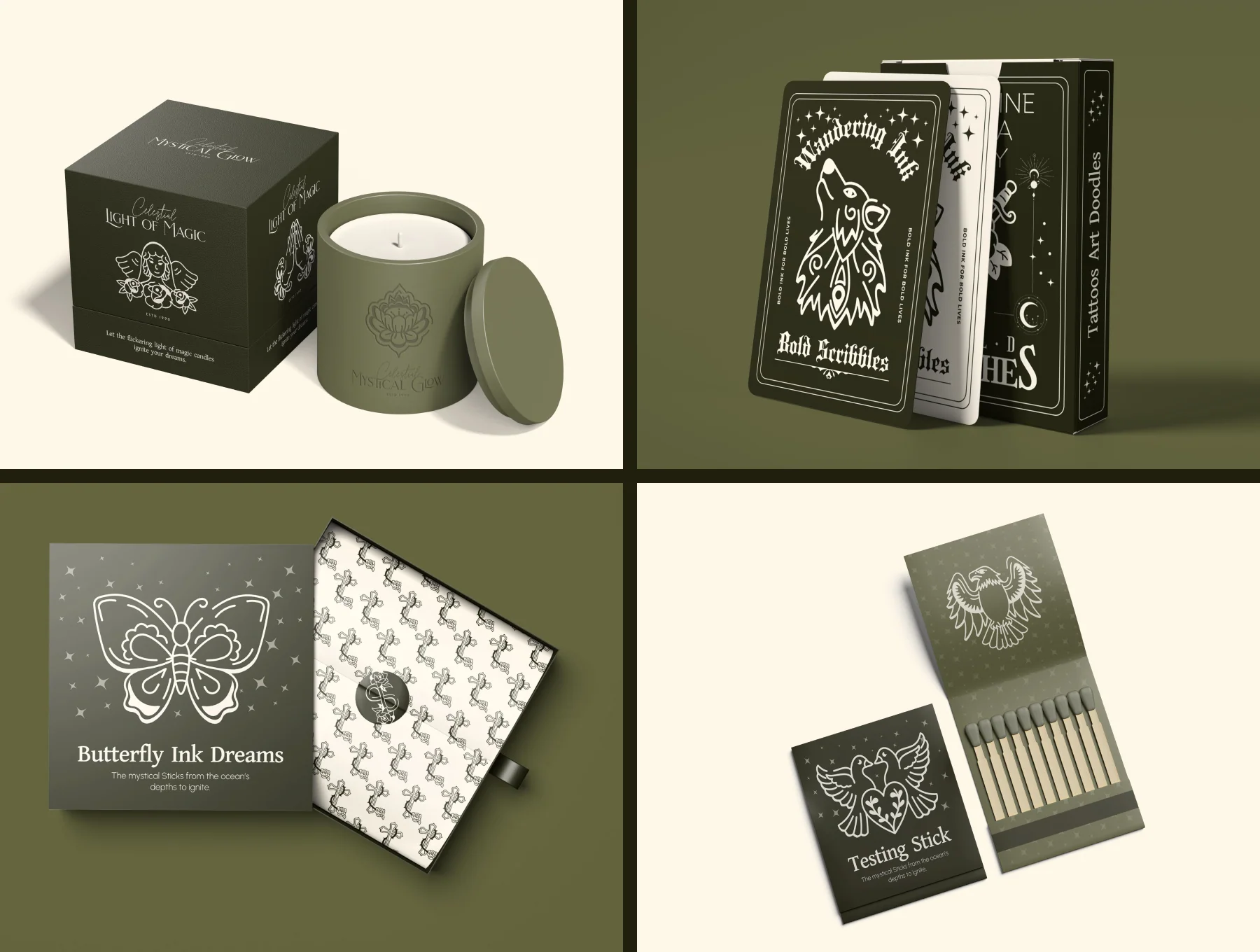 Hand Drawn Tattoos Art Set 4