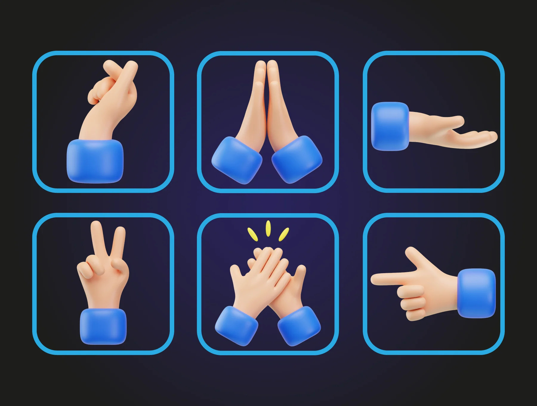 Hand Gesture 3D Icon Pack 5