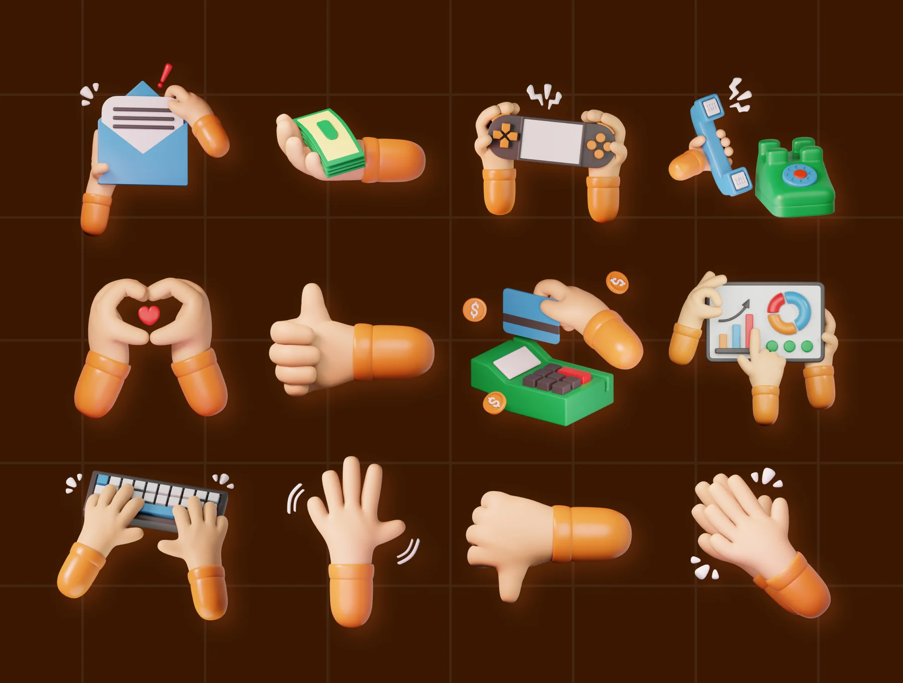 Hand Gesture 3D Icons 7