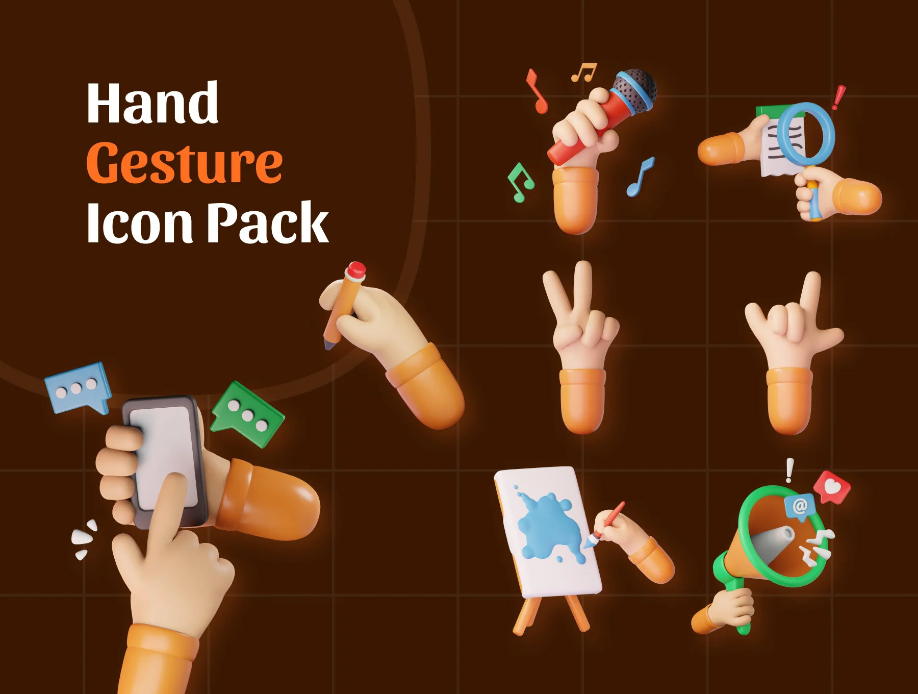 Hand Gesture 3D Icons 8