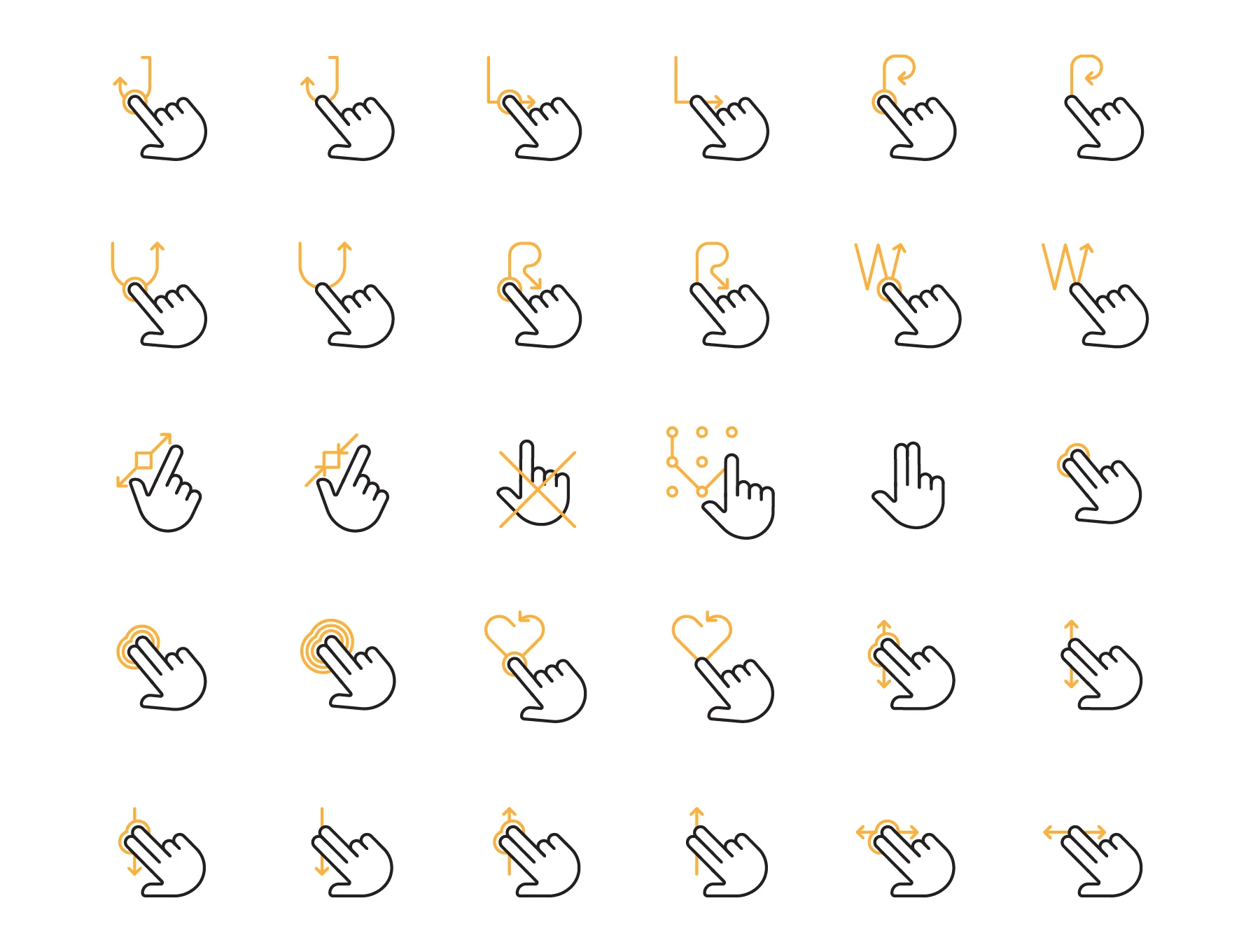 300 Hand Gesture Icon Set 4