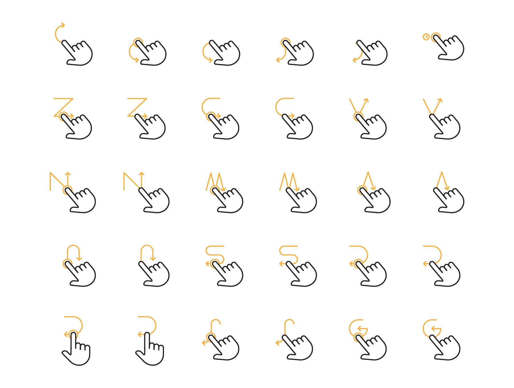 300 Hand Gesture Icon Set 5