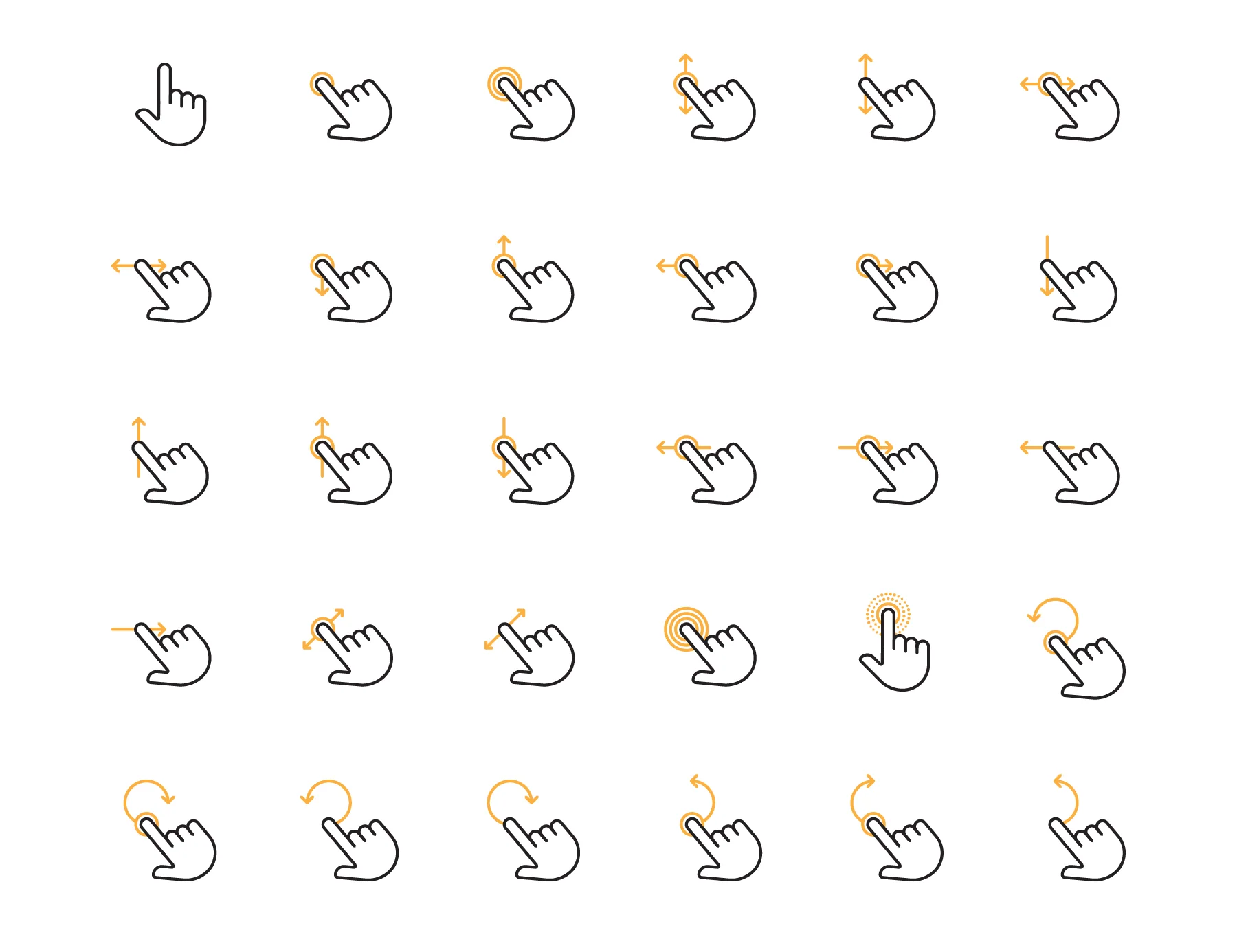 300 Hand Gesture Icon Set 6