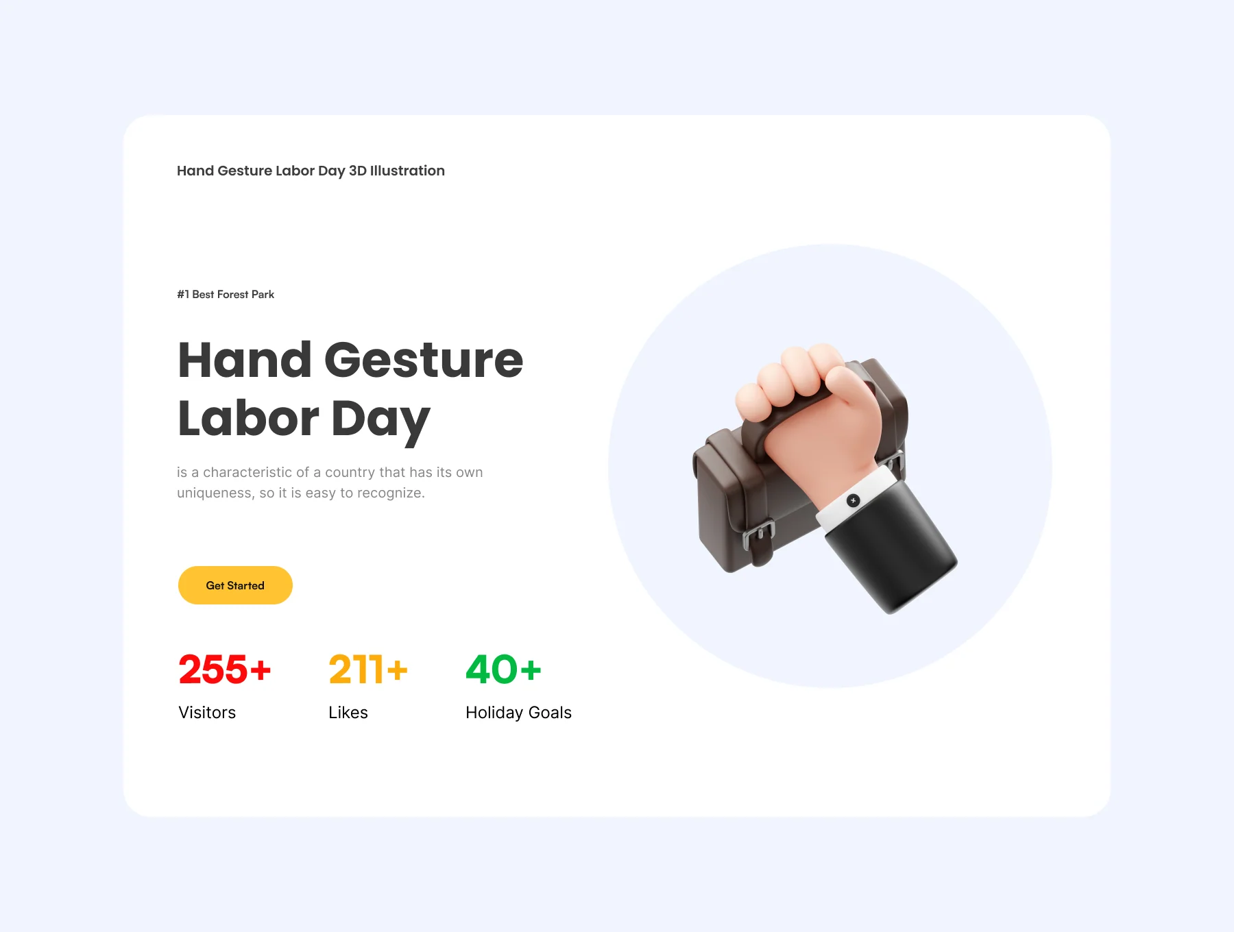 Hand Gesture Labor Day 3D Icon 3