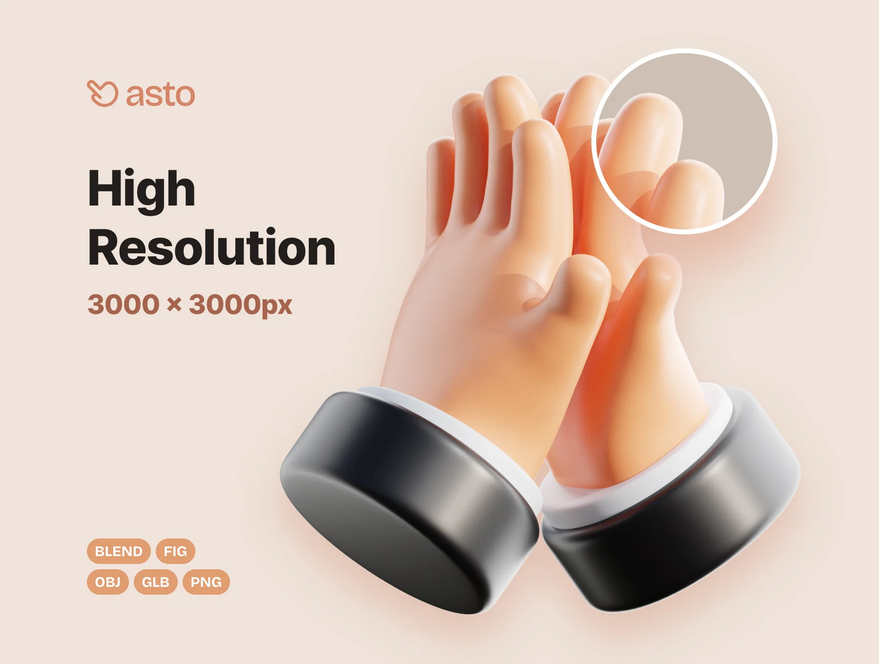 Asto - Hand Gestures 3D Icons 3