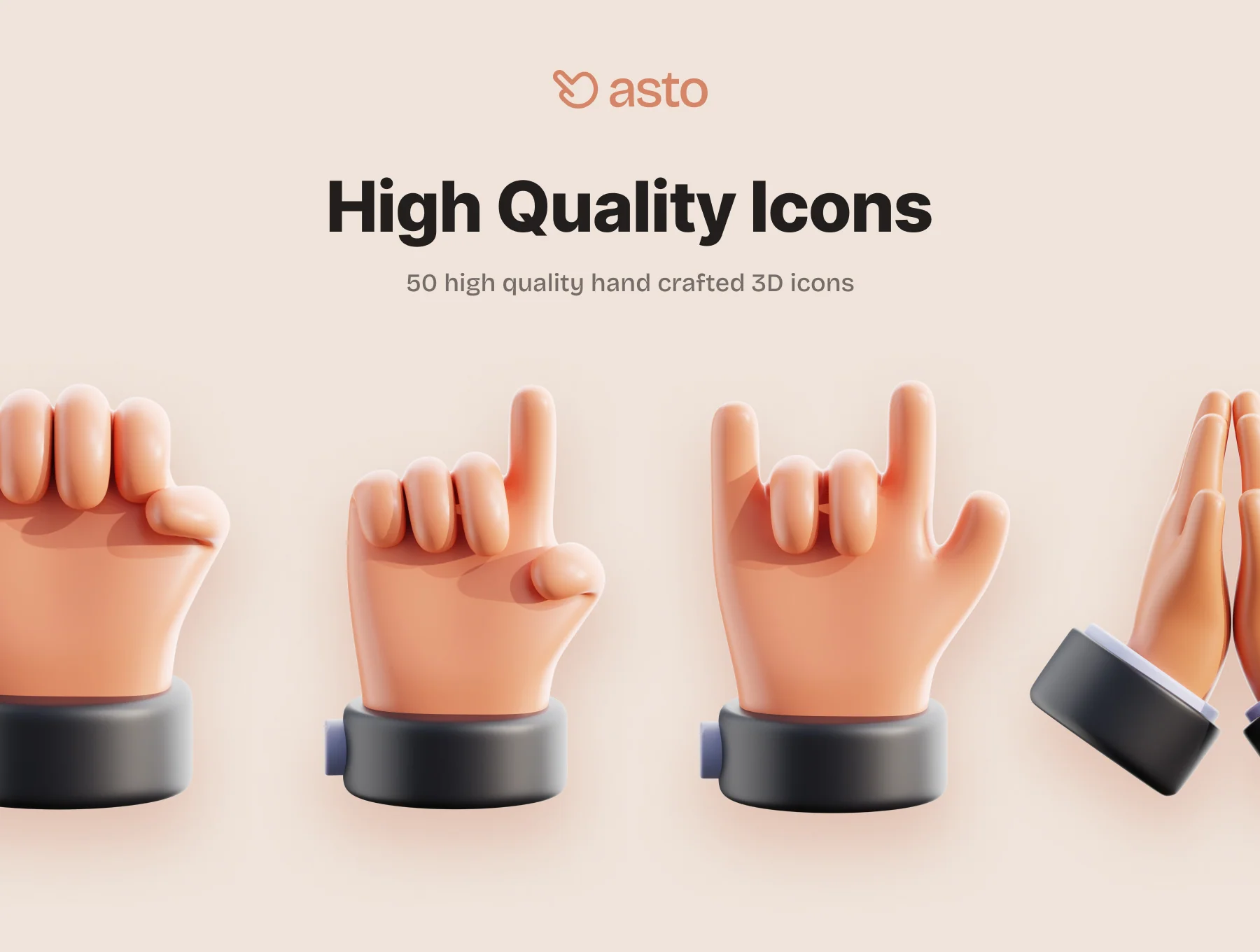 Asto - Hand Gestures 3D Icons 4