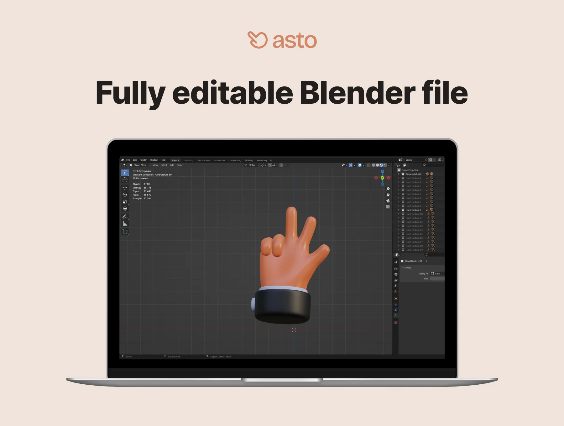Asto - Hand Gestures 3D Icons 6
