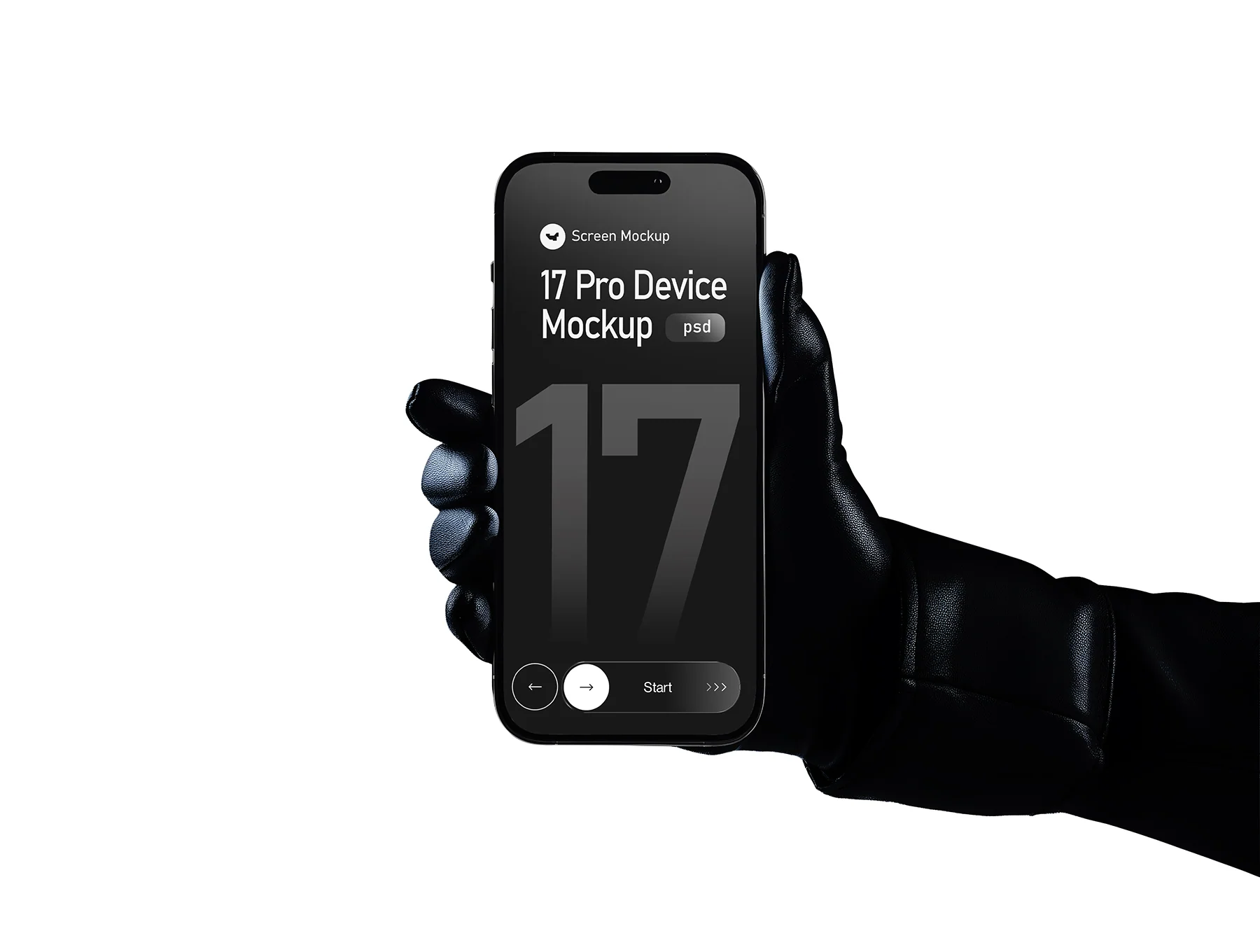 Iphone 17 Pro Max in Hand Wearing Gloves Mockup Set - 09 Scene 3