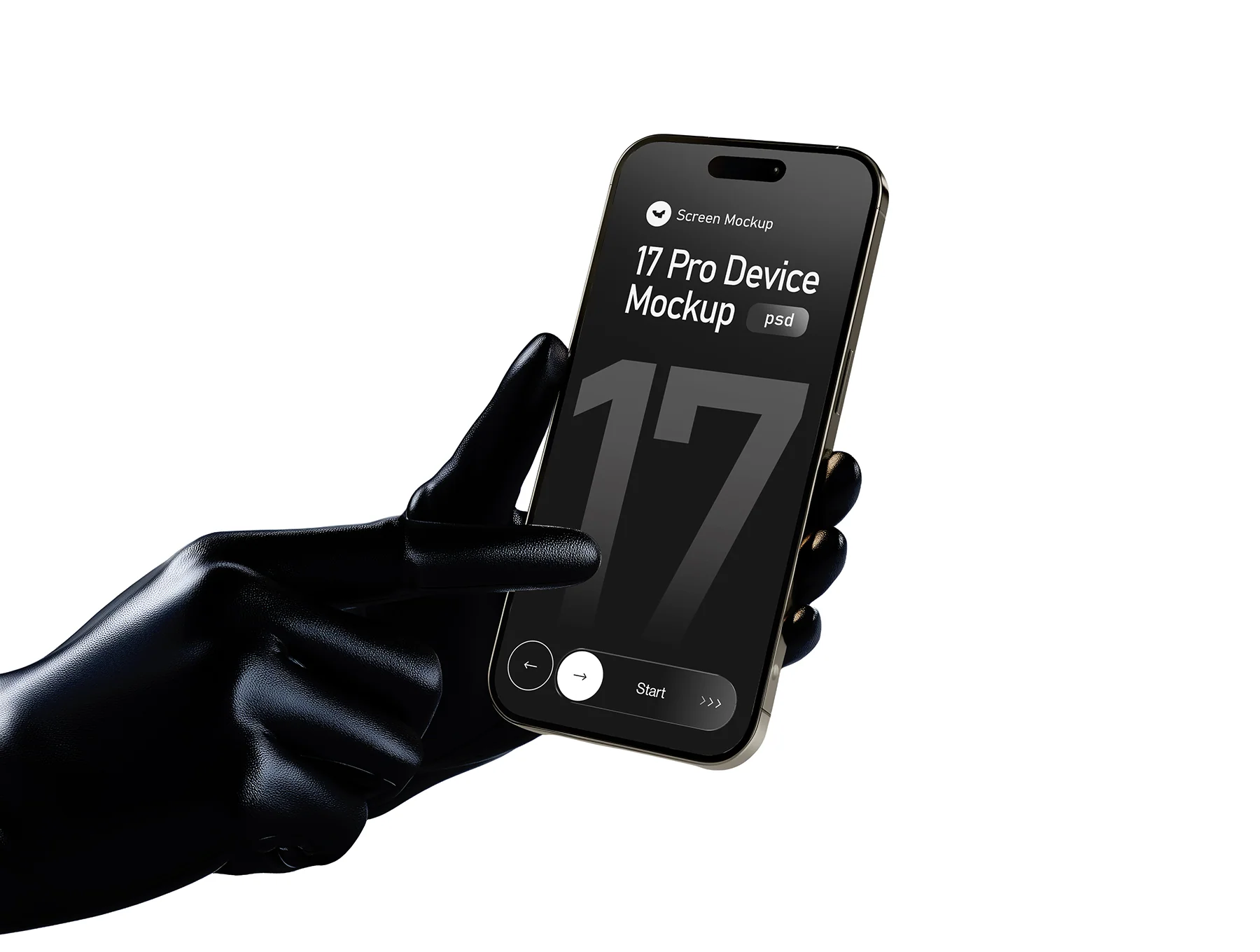 Iphone 17 Pro Max in Hand Wearing Gloves Mockup Set - 09 Scene 4