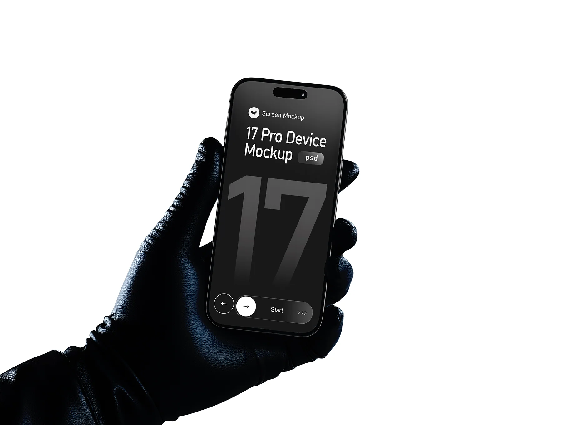 Iphone 17 Pro Max in Hand Wearing Gloves Mockup Set - 09 Scene 5