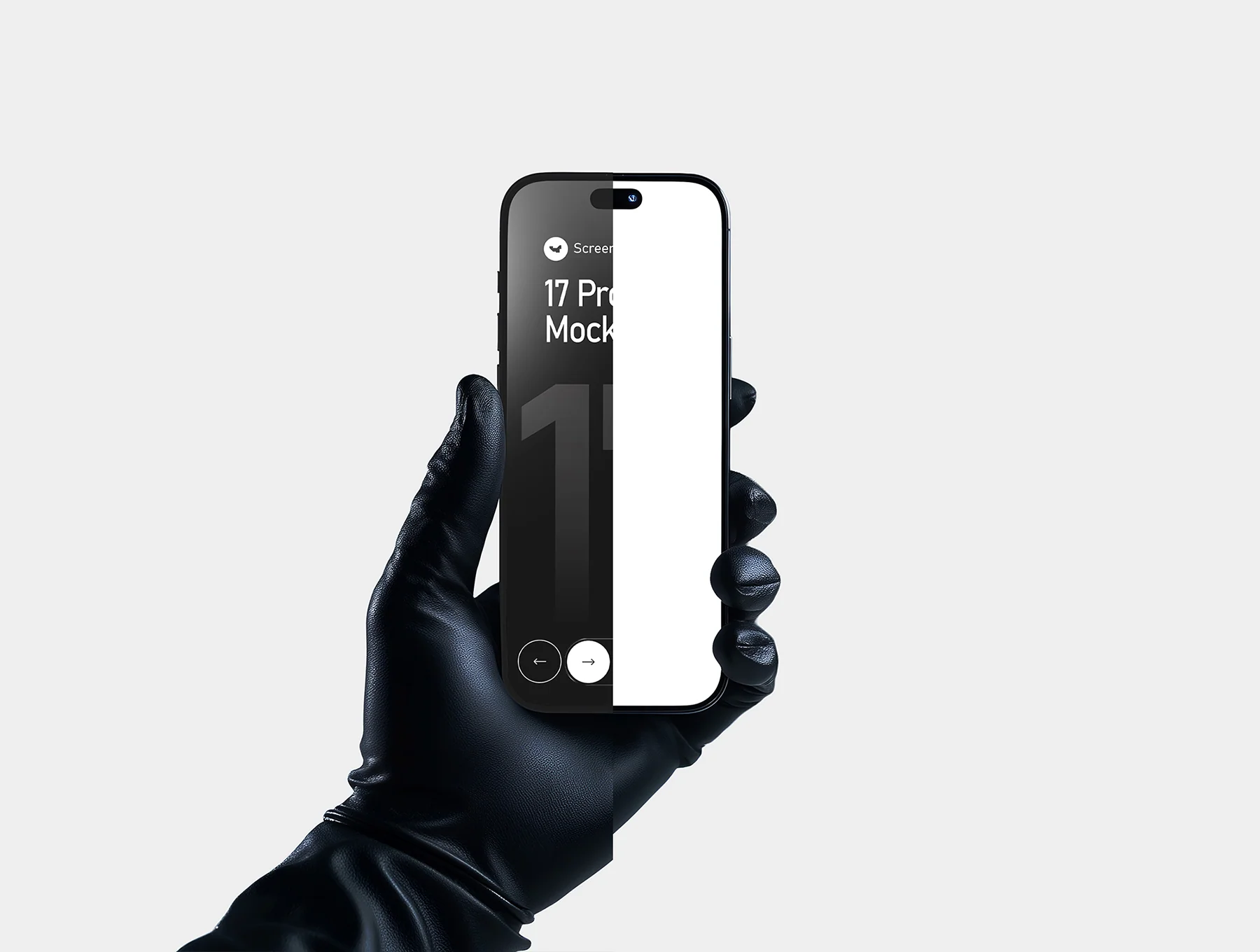 Iphone 17 Pro Max in Hand Wearing Gloves Mockup Set - 09 Scene 6