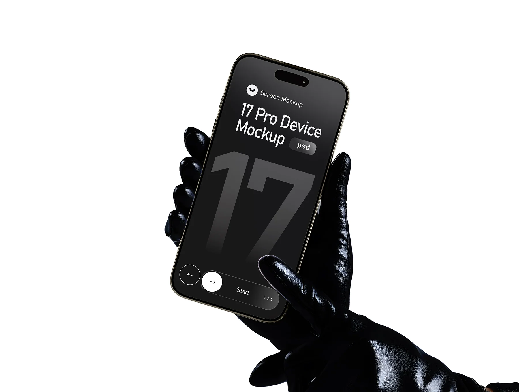 Iphone 17 Pro Max in Hand Wearing Gloves Mockup Set - 09 Scene 8