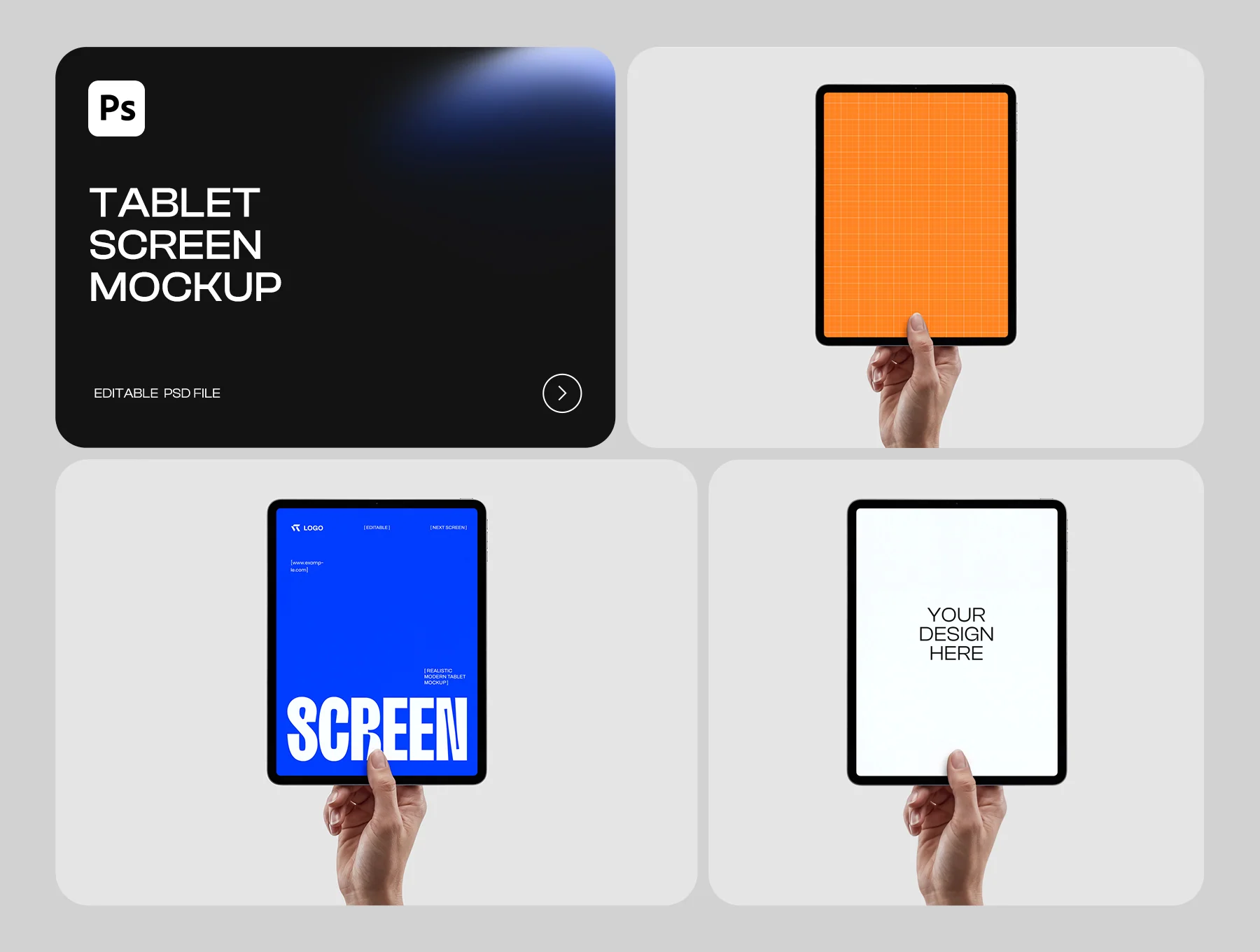 Hand Holding Tablet Mockup