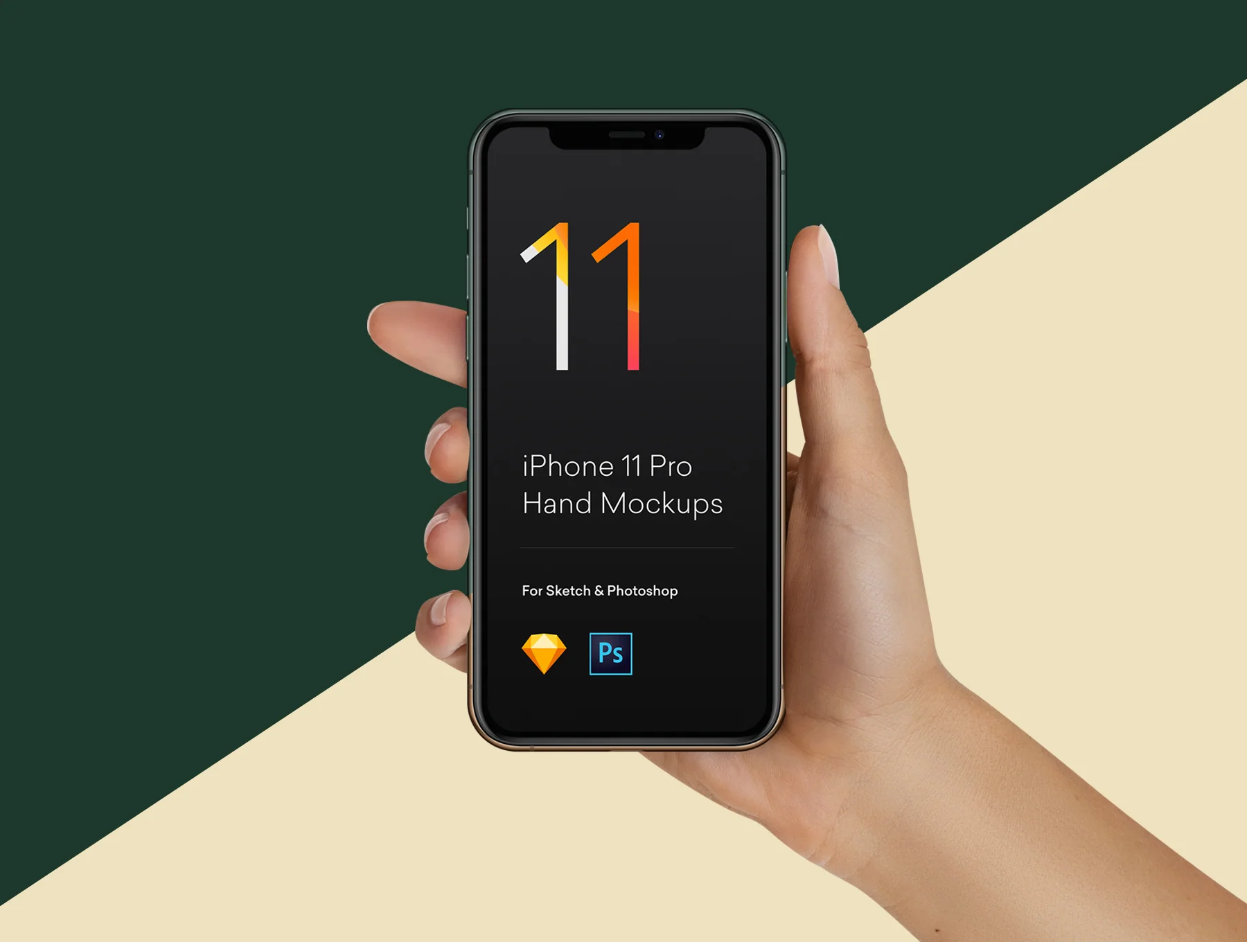 Hand Mockups iPhone 11, S10, Pixel 4 8