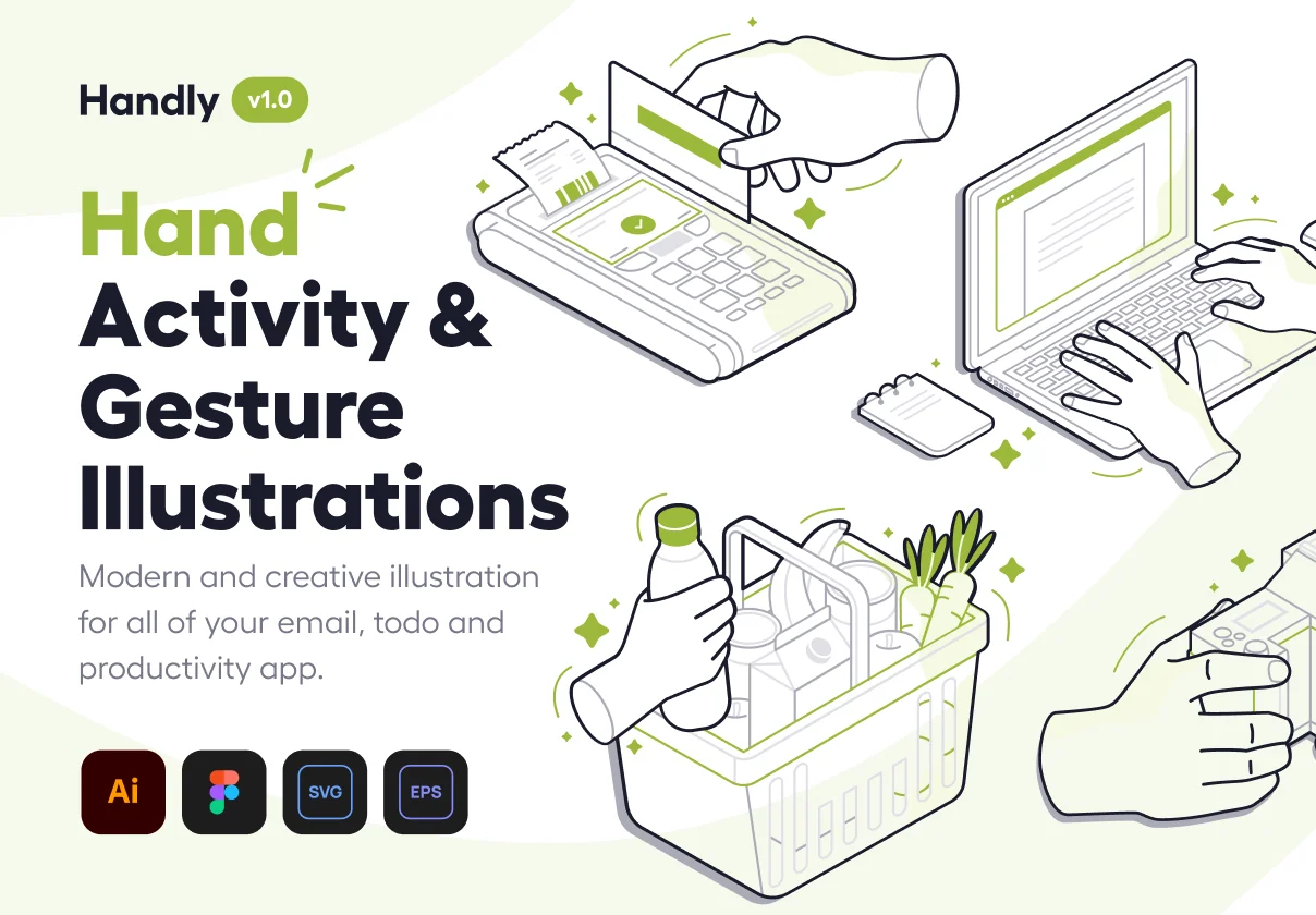 Handly - Hand Activity & Gesture Illustration