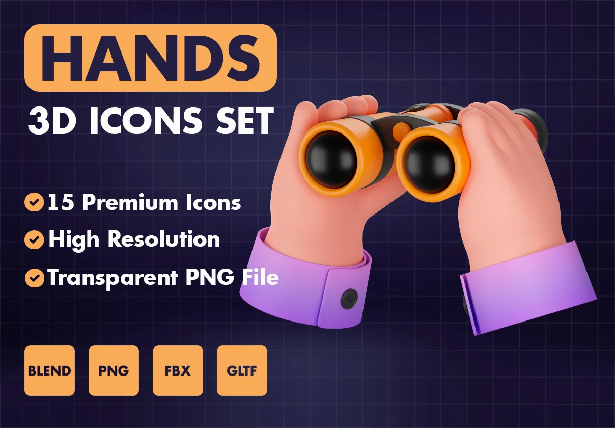 HANDS 3D Icons Set