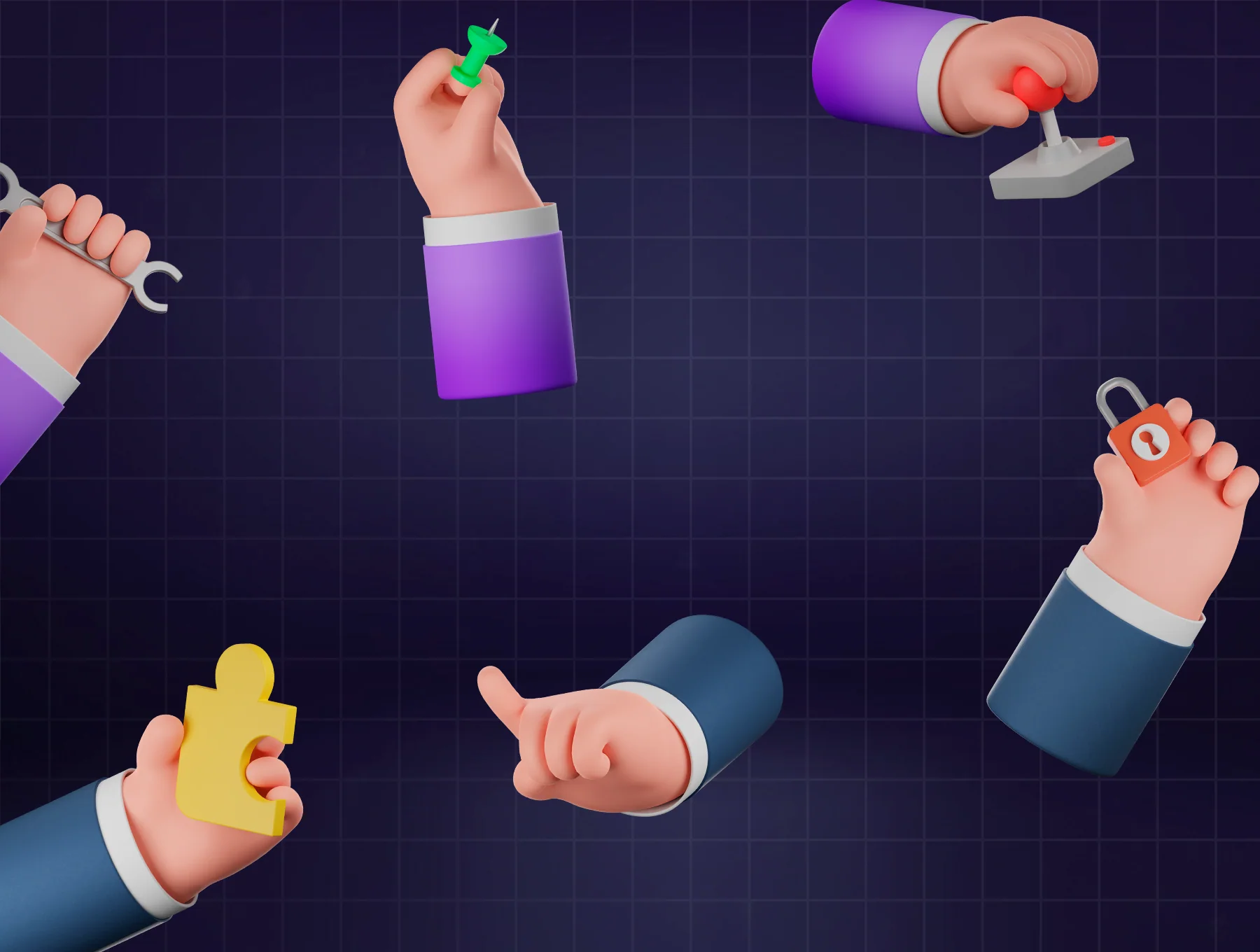 HANDS 3D Icons Set 6