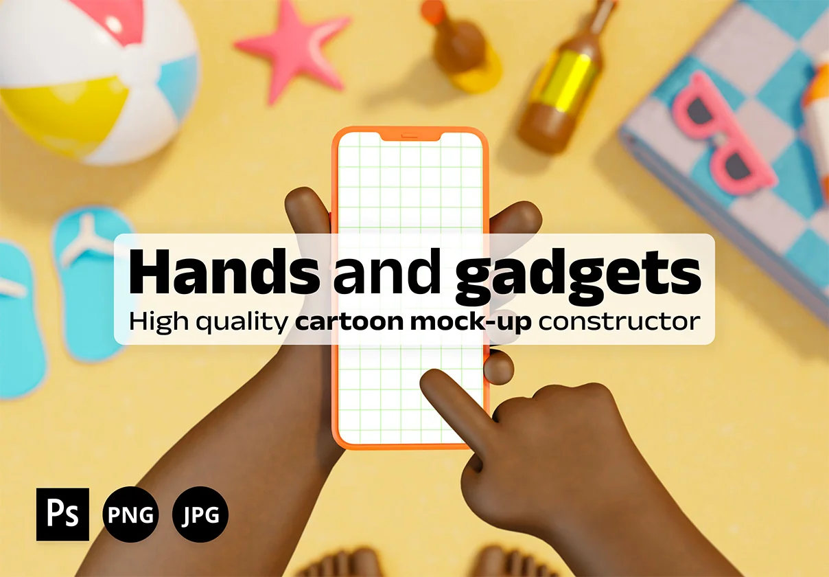 Hands and gadgets mock-up constructor