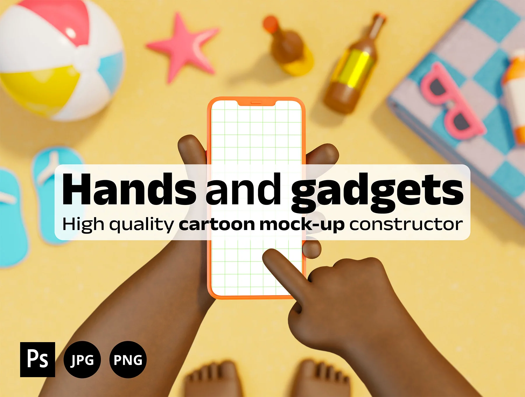 Hands and gadgets mock-up constructor