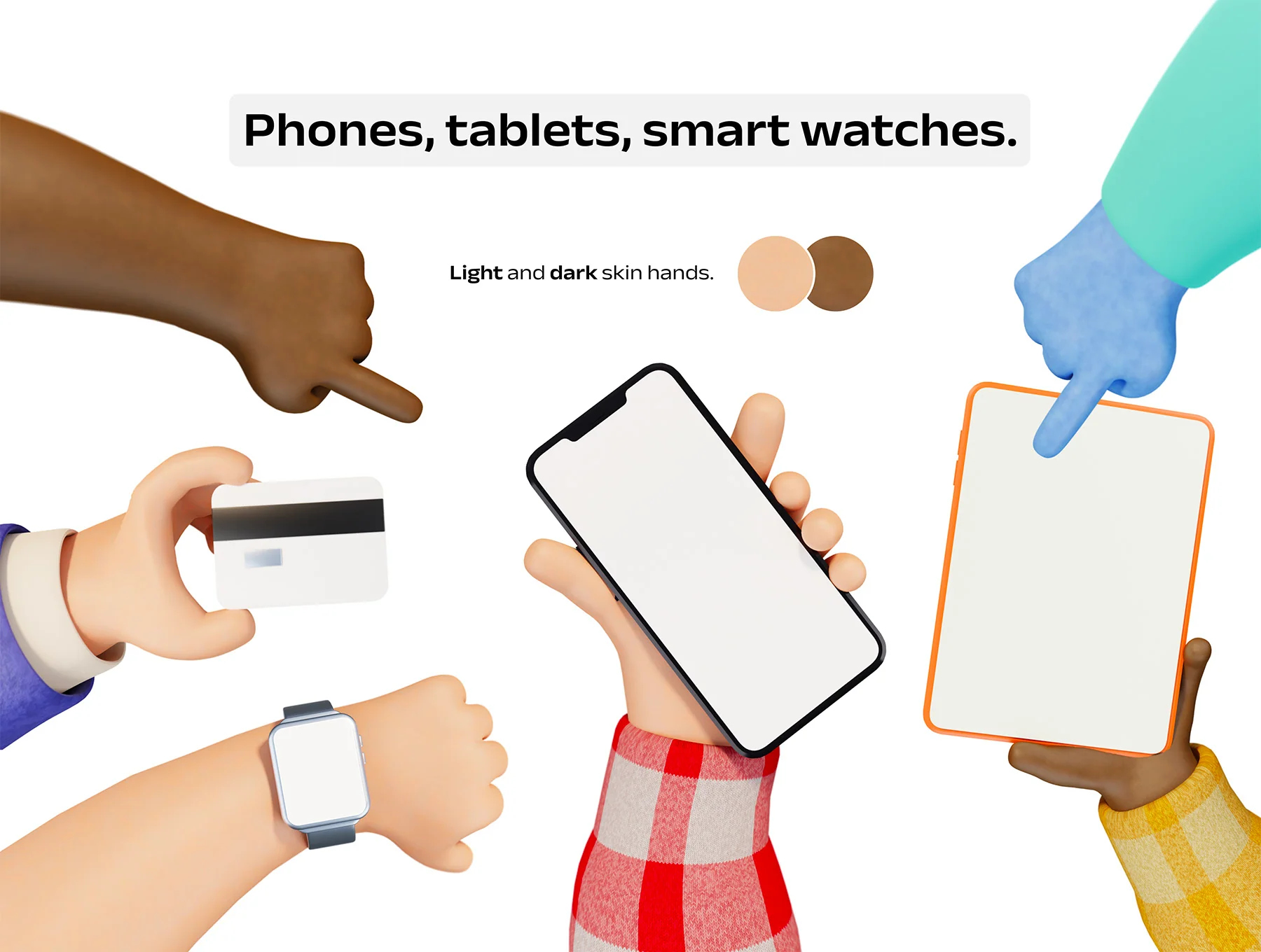 Hands and gadgets mock-up constructor 2