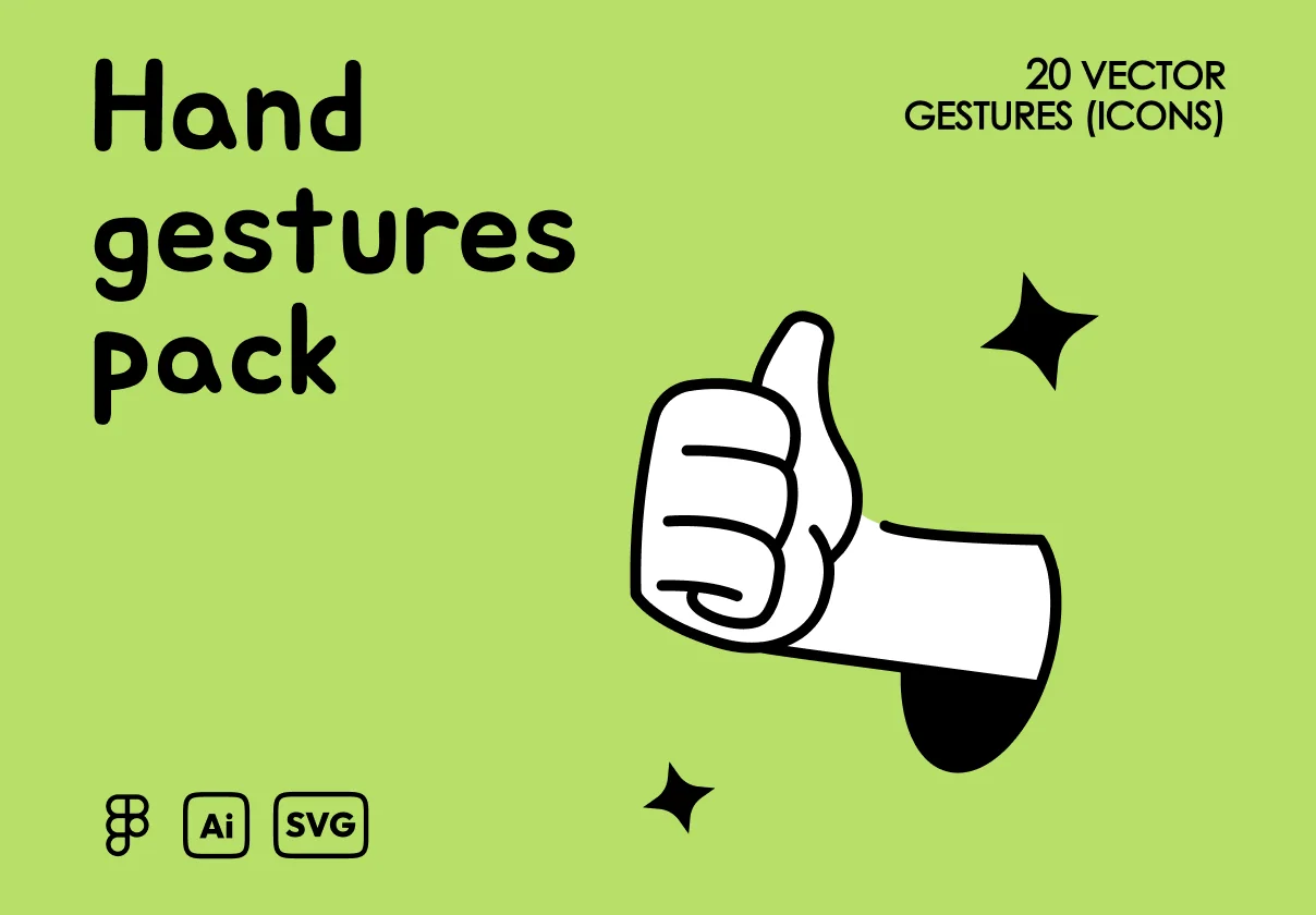 Hands gestures - drawn icons